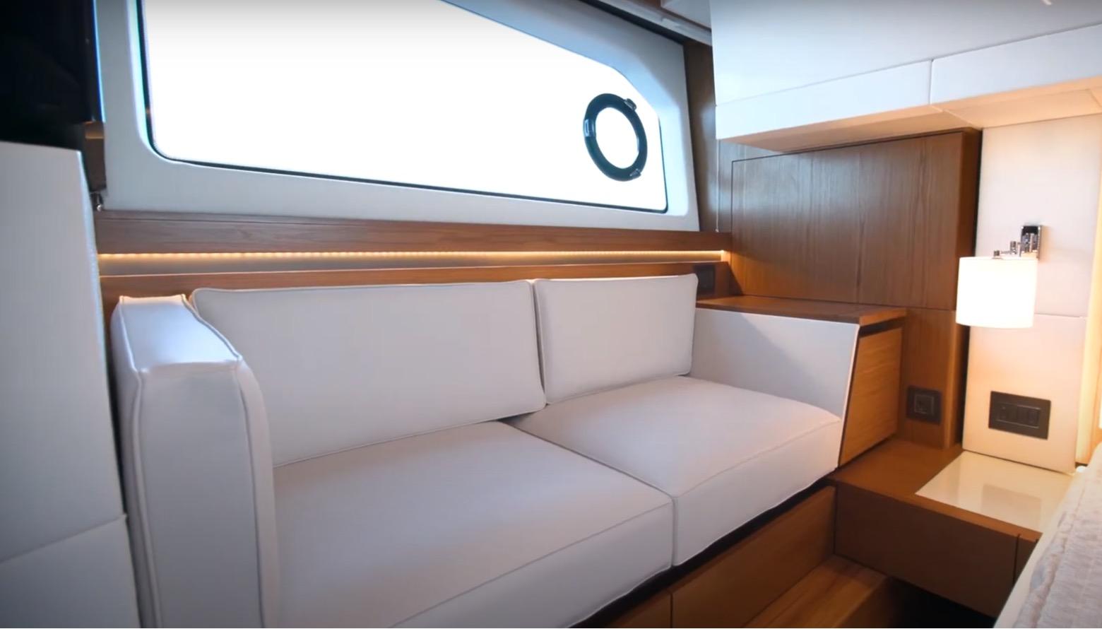 Tiara 49 Coupe - Settee in Owner's Cabin