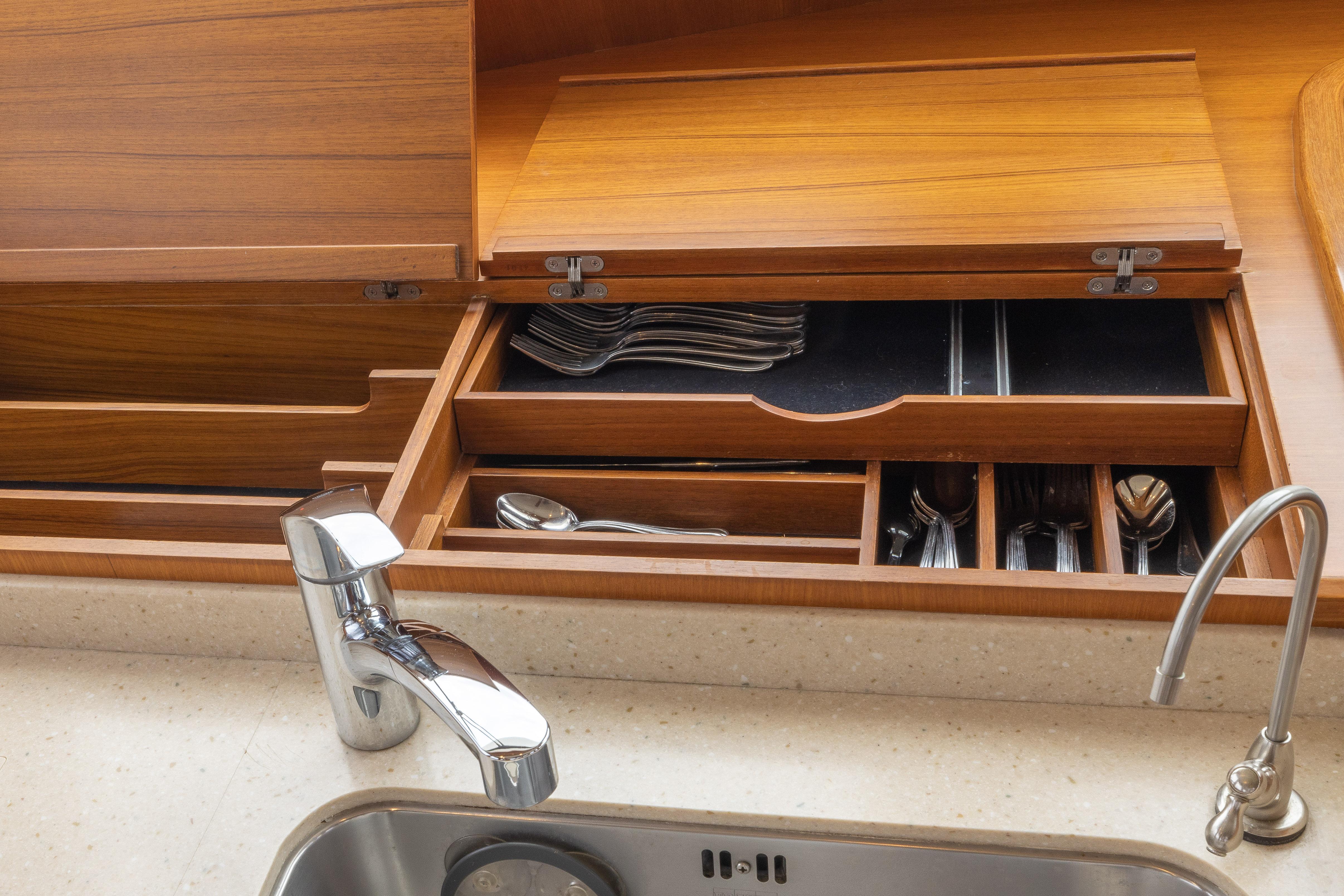 Lined Silverware Compartments