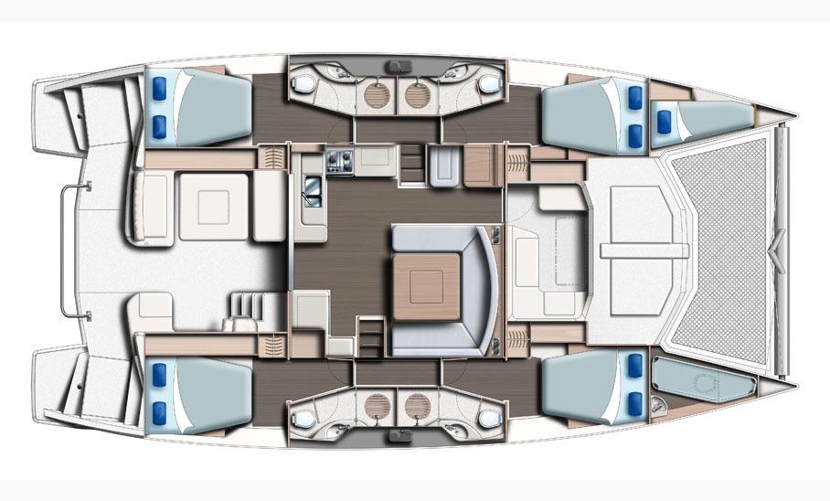Manufacturer Provided Image: Leopard 48 Lower Accommodation Layout Plan