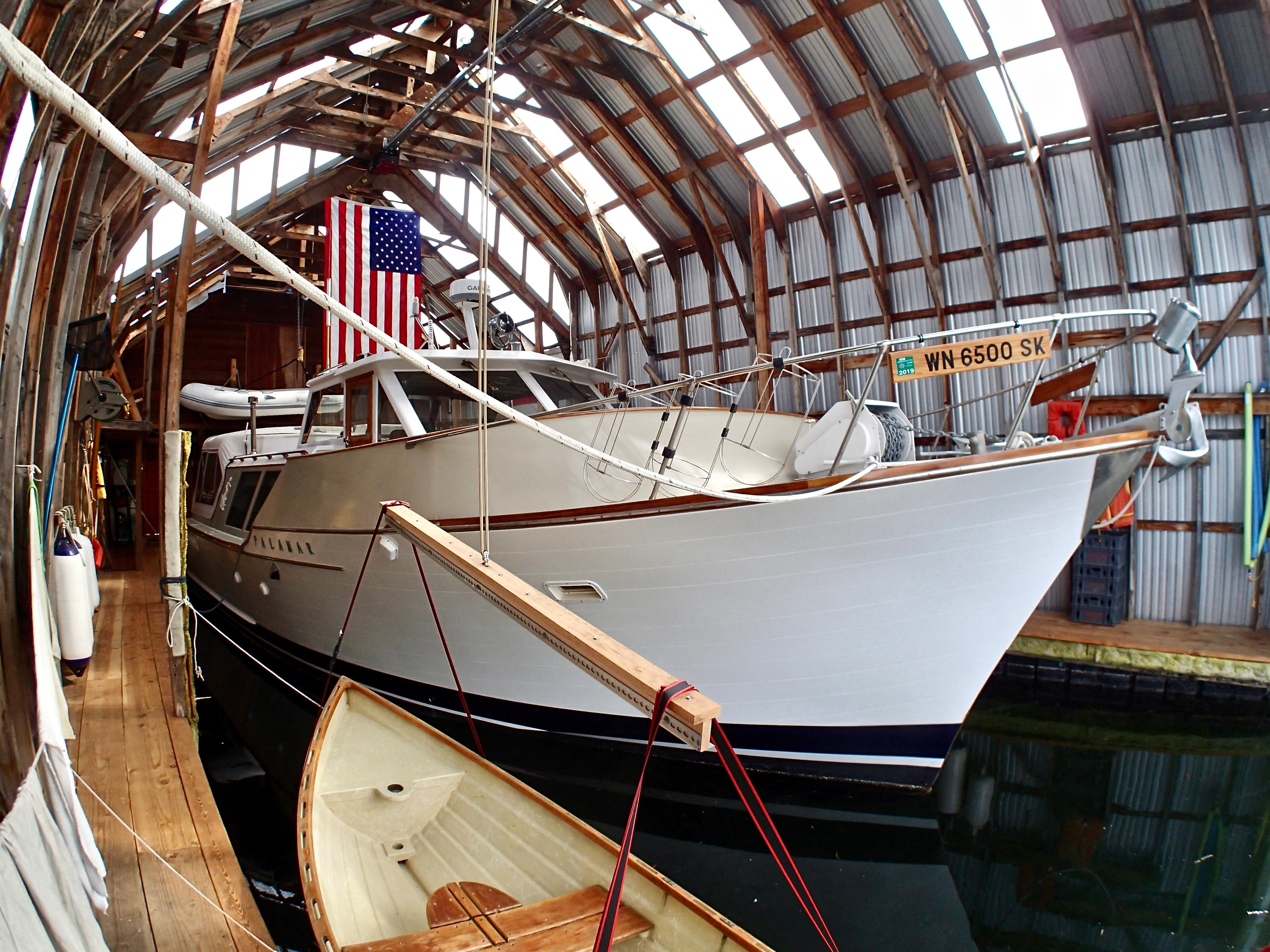Starboard Bow View in Boathouse