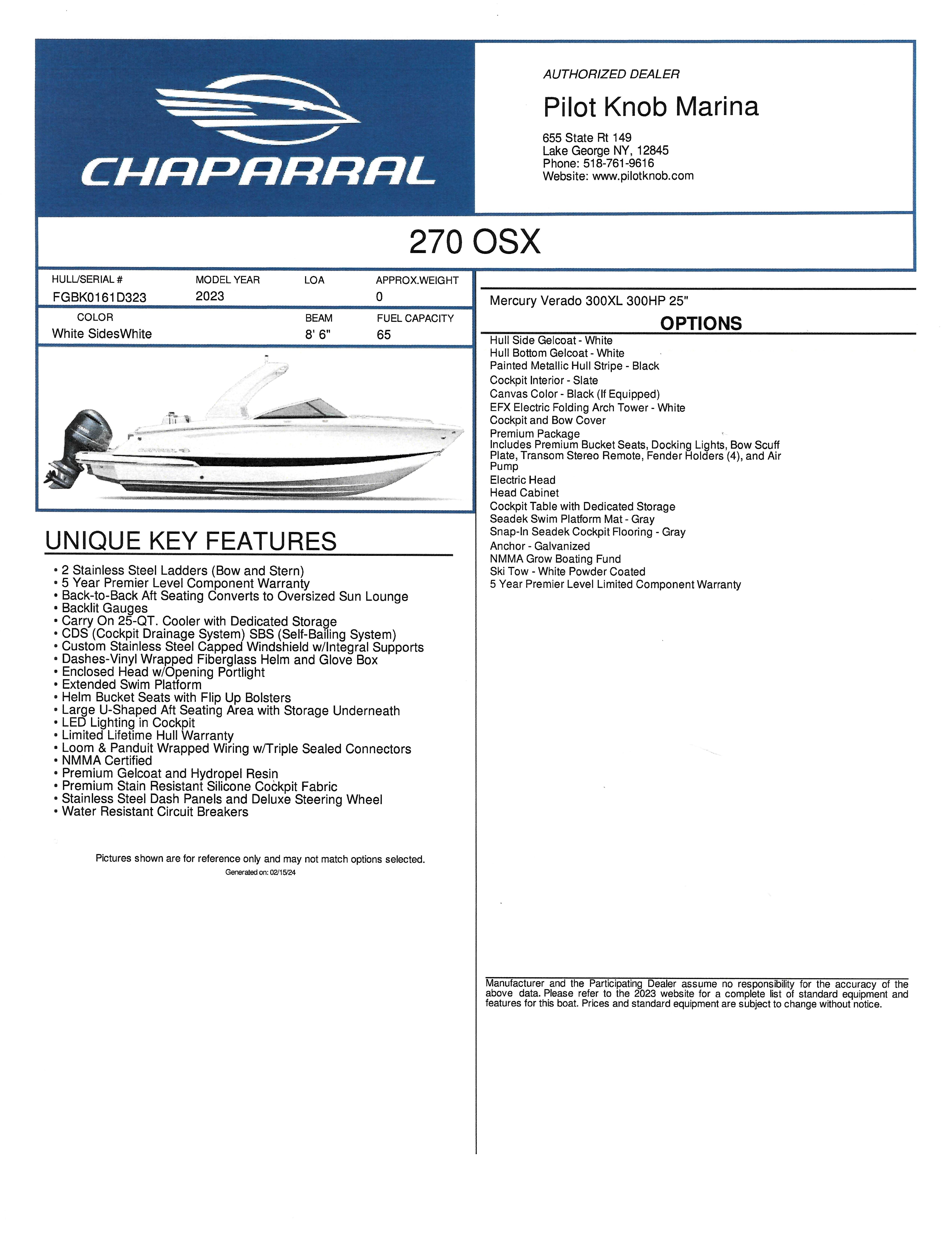 2023 Chaparral 270 OSX