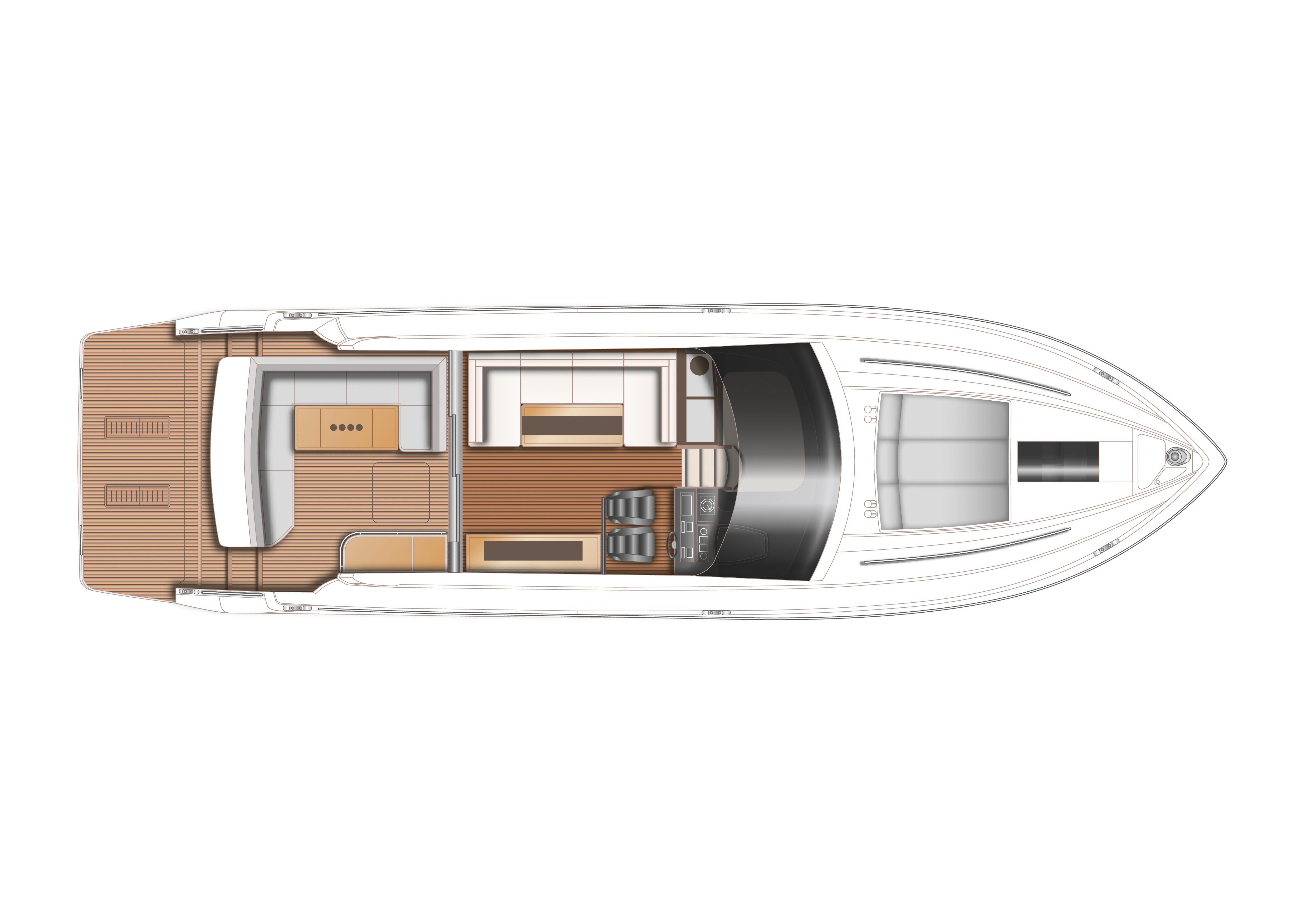 Manufacturer Provided Image: Princess V52 Upper Deck Layout Plan