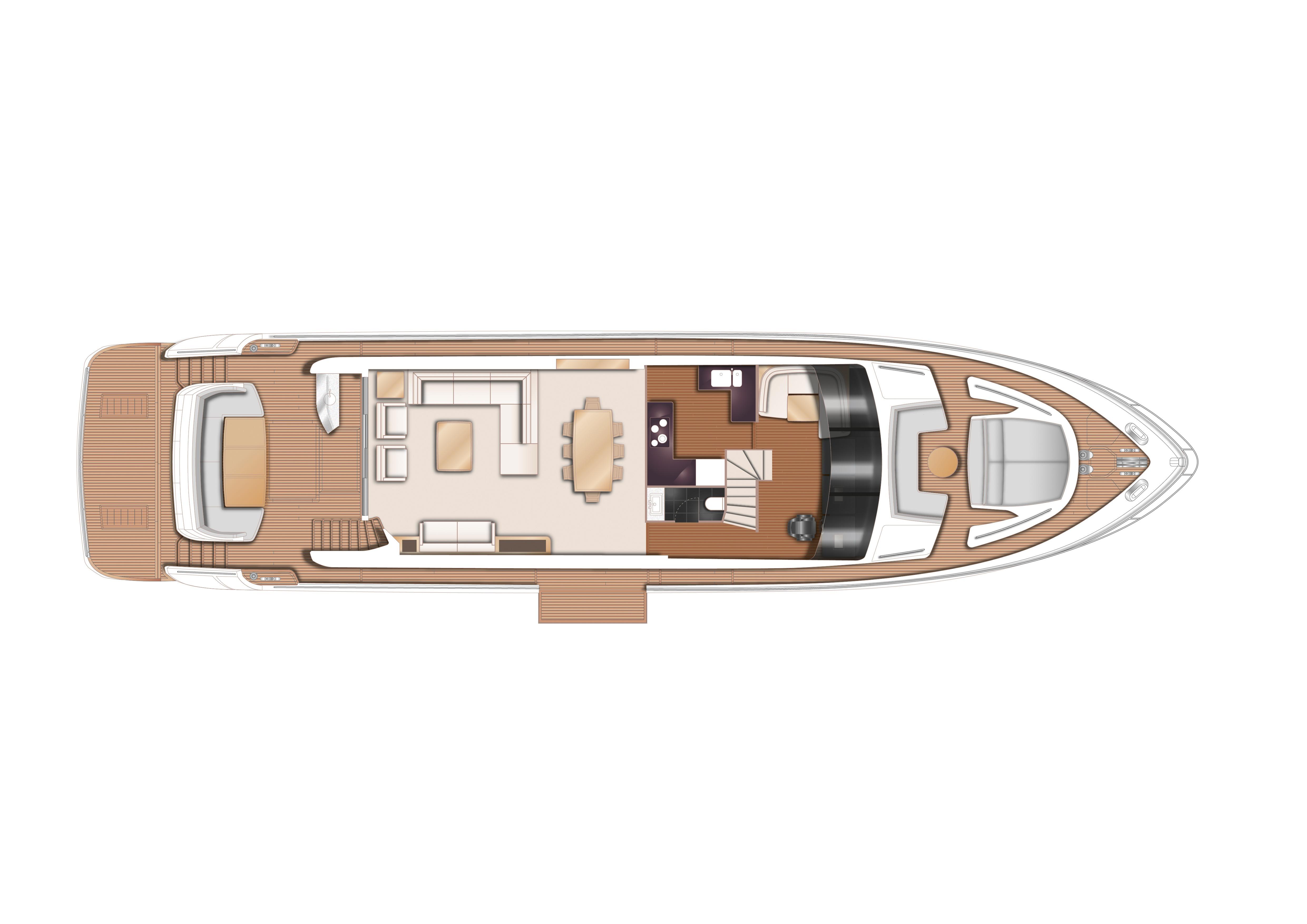 Manufacturer Provided Image: Princess 88 Motor Yacht Upper Deck Layout Plan