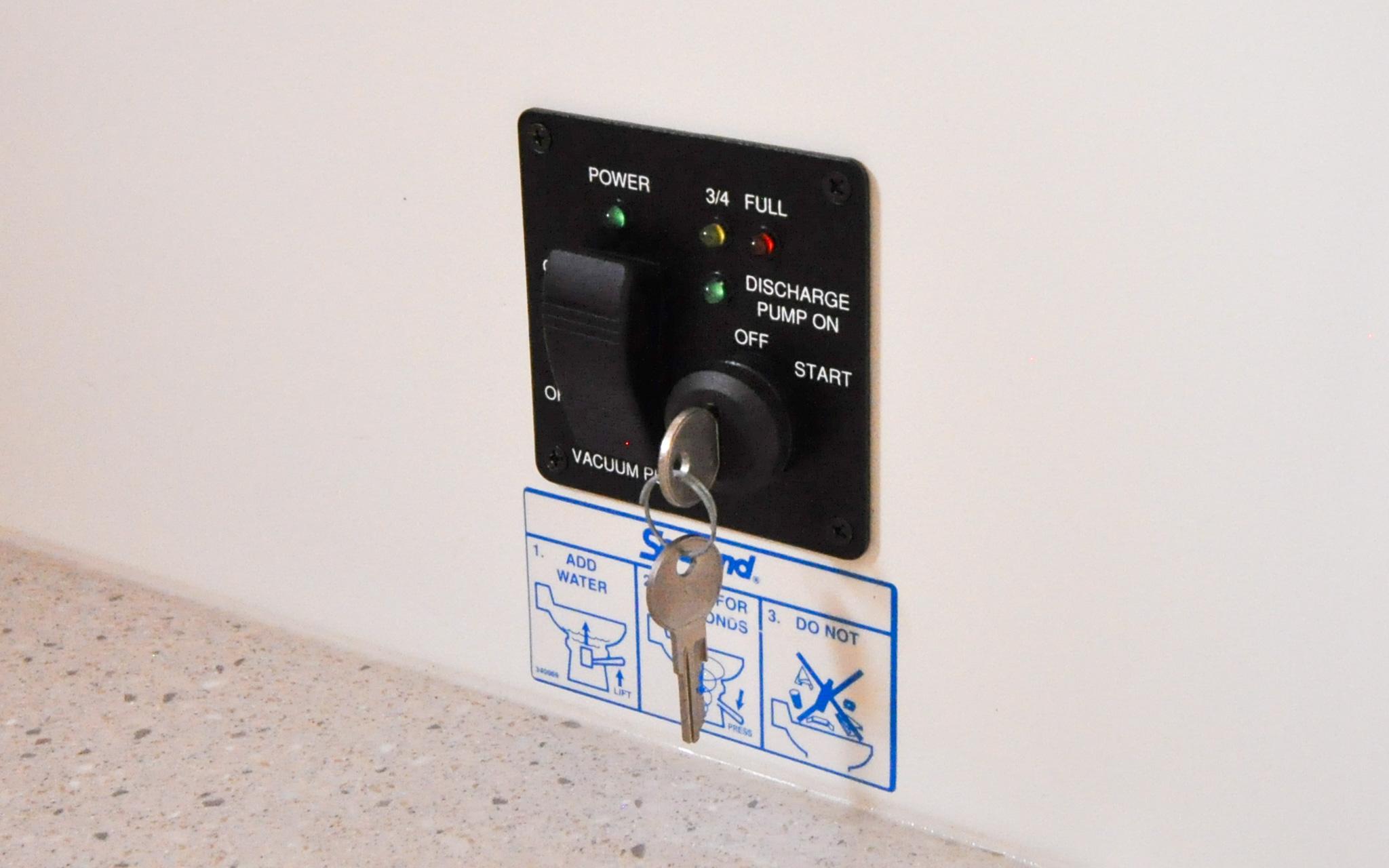 MJM 29z Downeast - Stepping Out - Cabin - Head - Toilet Controls