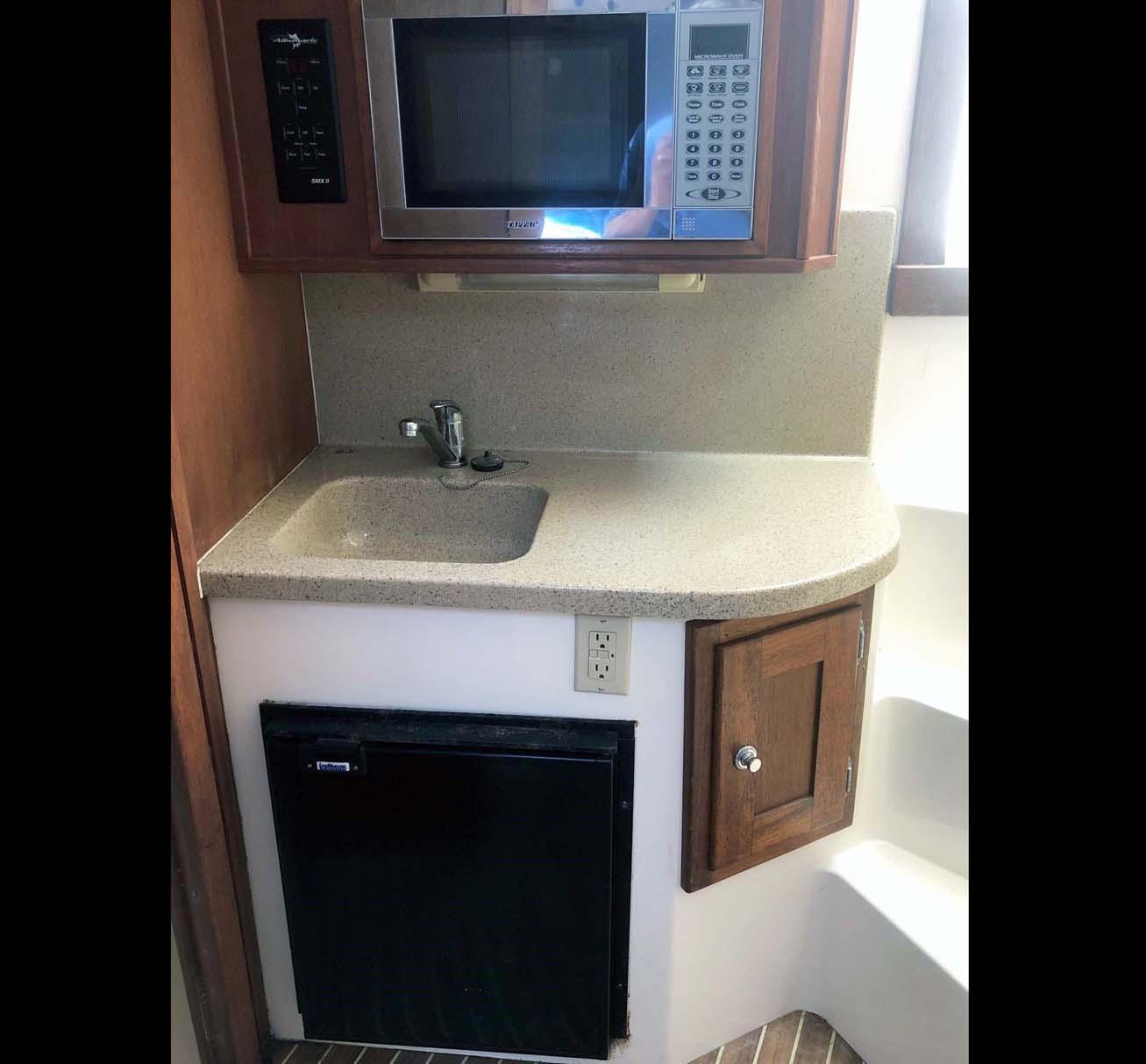 Microwave Sink and Refrigerator