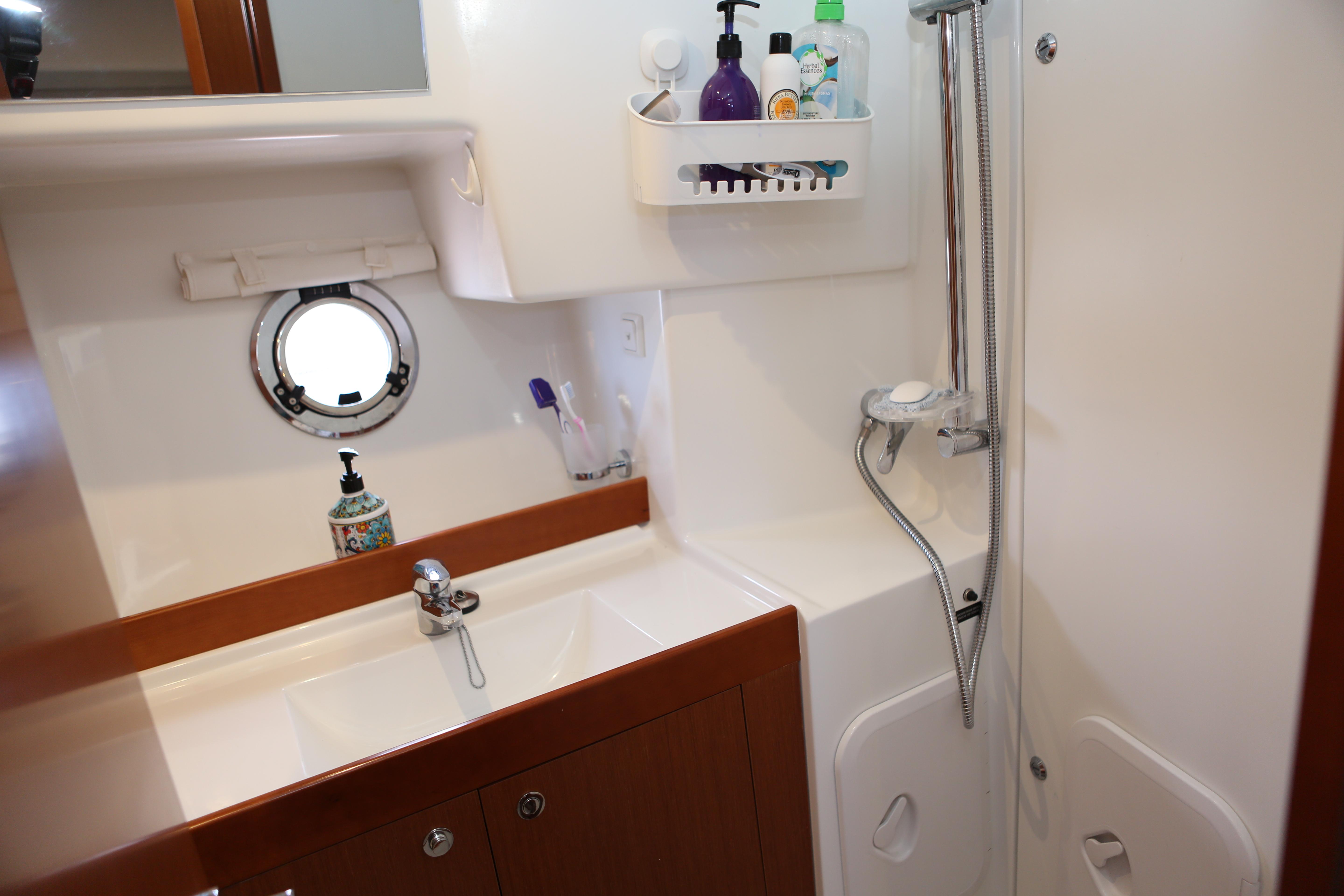Separate shower compartment in head