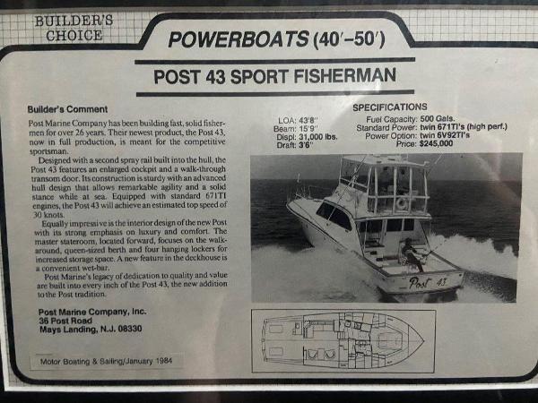 1984 Post 43 sport fisherman