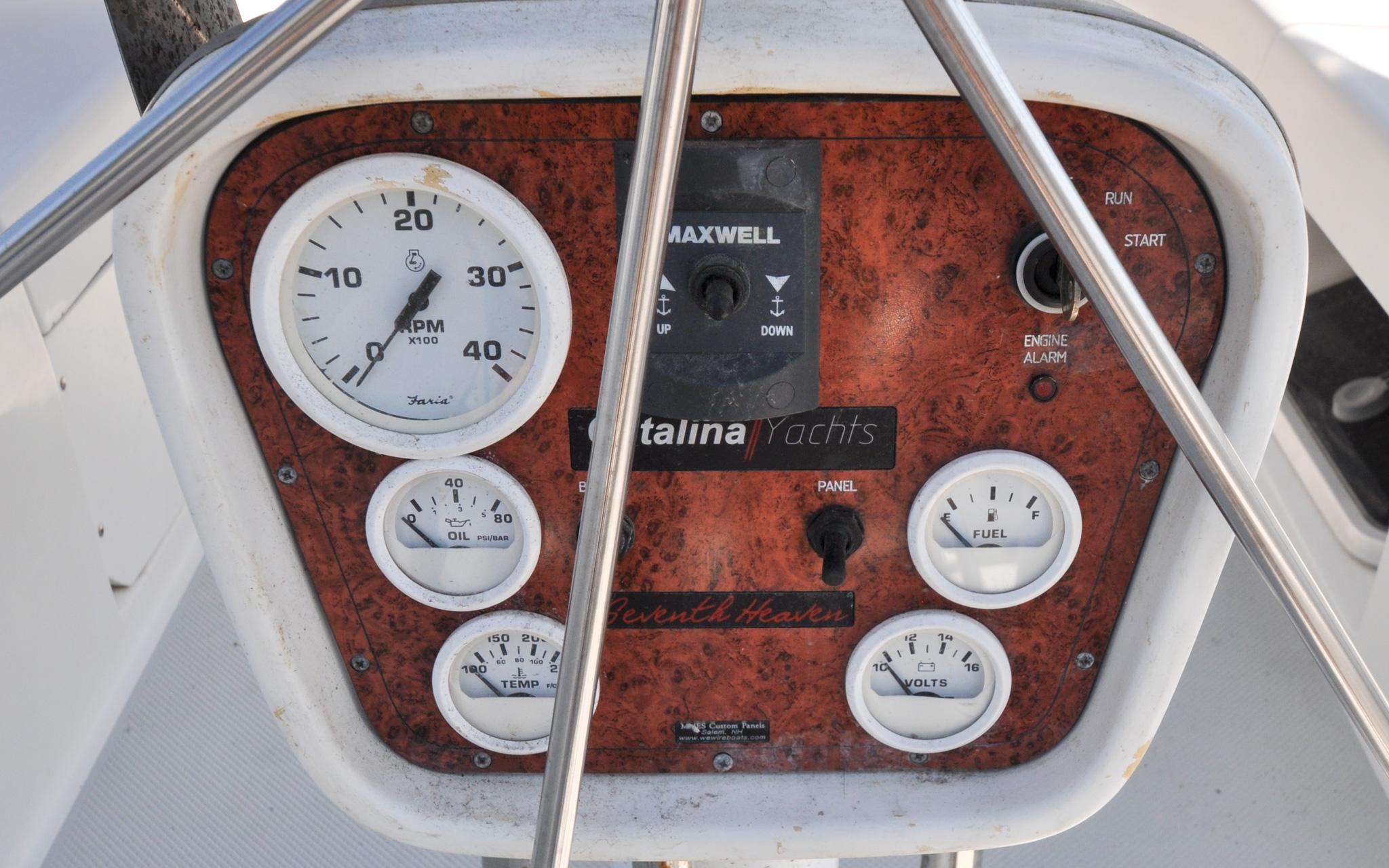 Catalina 42 MKII - Santosha - Cockpit - Helm Station - Engine Panel