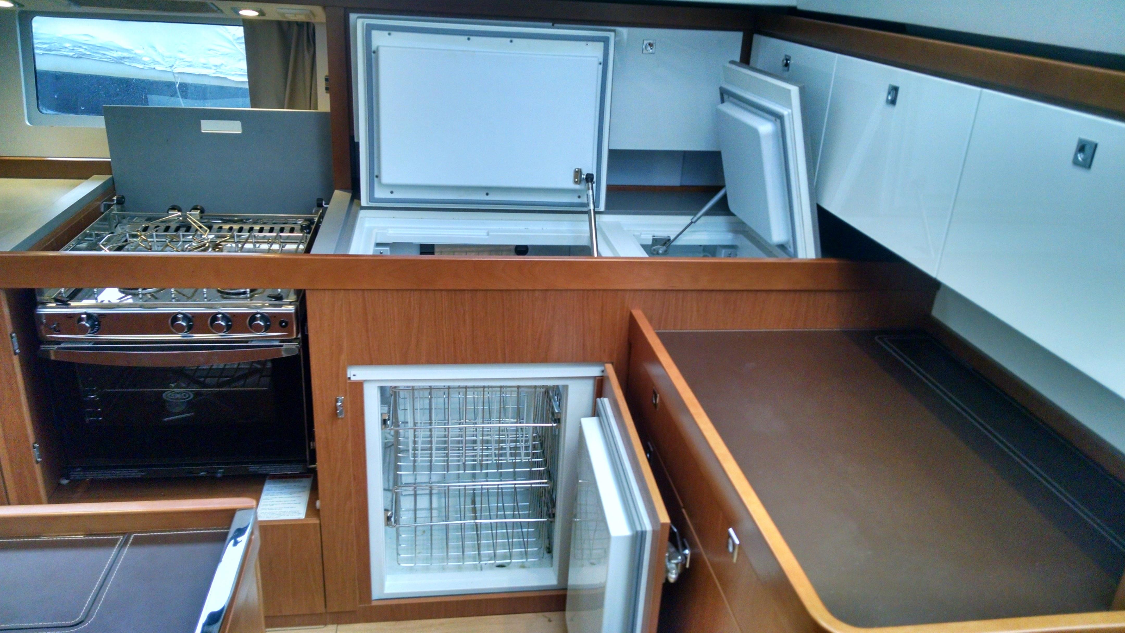 Galley stove top and side load Refrigerator and top load Freezer
