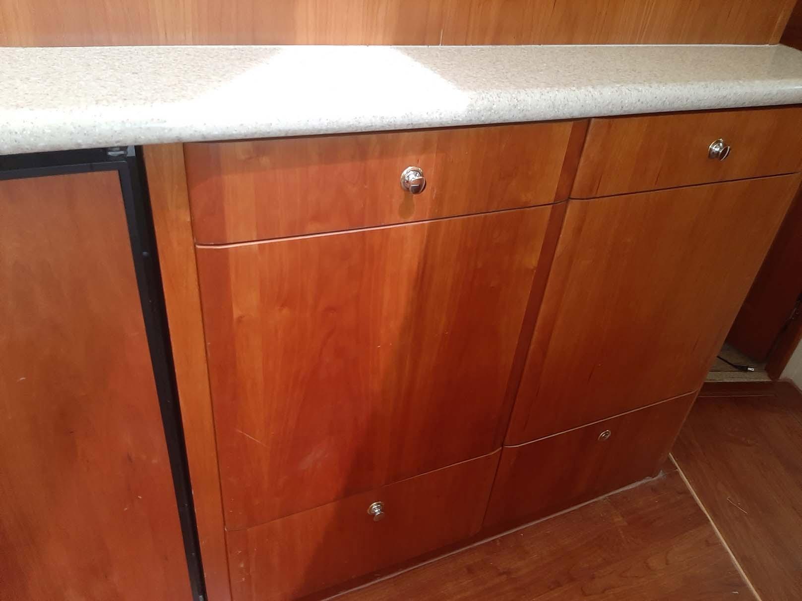 Storage and Counter Space on Back Side of Galley
