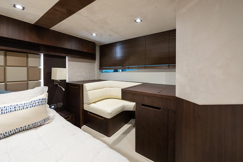 Master stateroom port side seat with vanity table