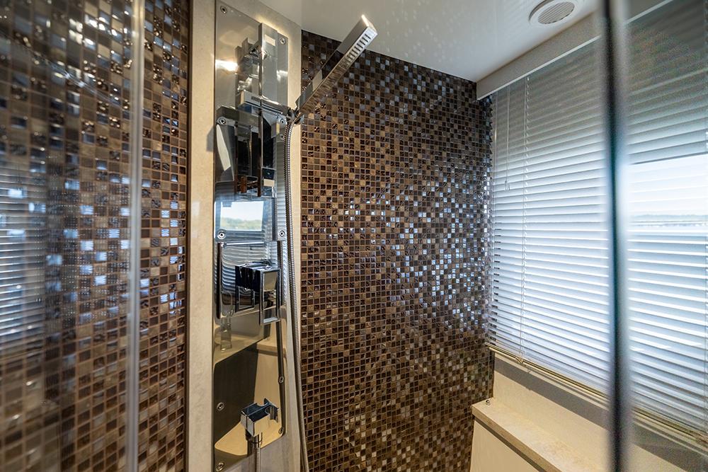 Master shower (with tile mosaic)