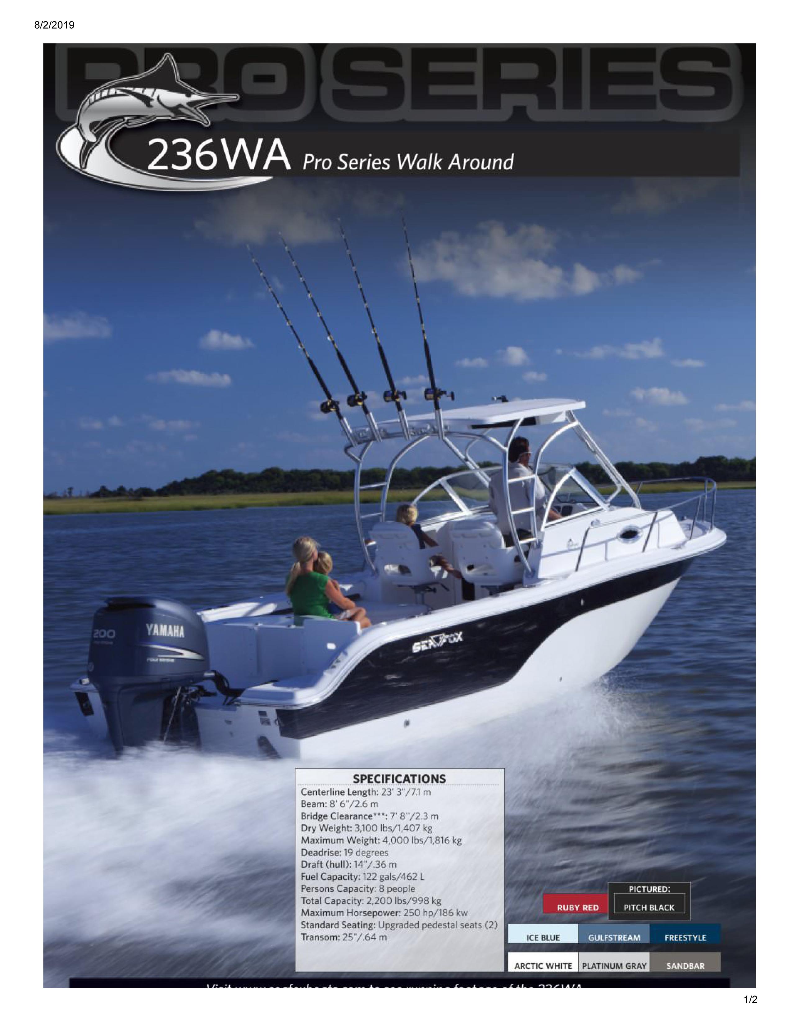 2008 Sea Fox 236WA Pro Series