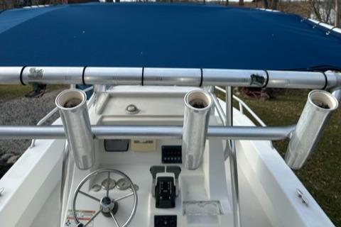 2014 Twin Vee 22 Ocean Cat For Sale Soft Top and Rod Holder View