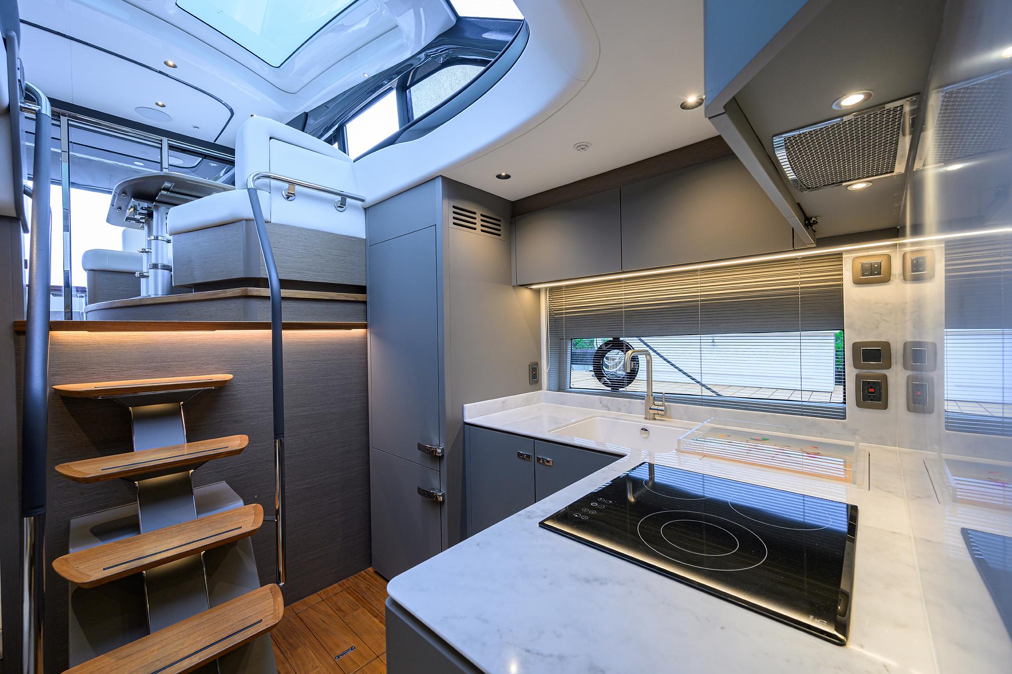 Princess 50 4C's - Galley & Stairs to Flybridge