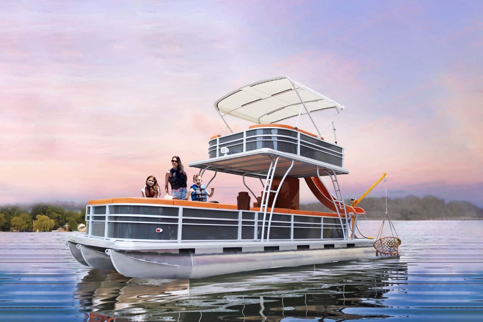 Kinocean Best New Tritoon Pontoon Boat with Furniture Accessories