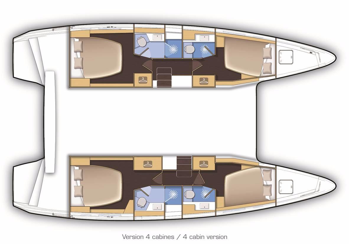 Manufacturer Provided Image: Lagoon 42 4 Cabin Layout