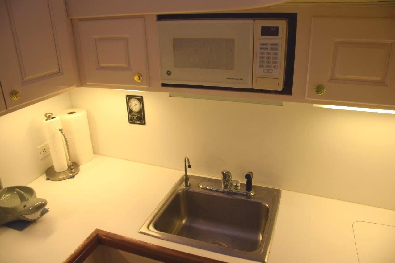 Microwave and sink, under counter lighting