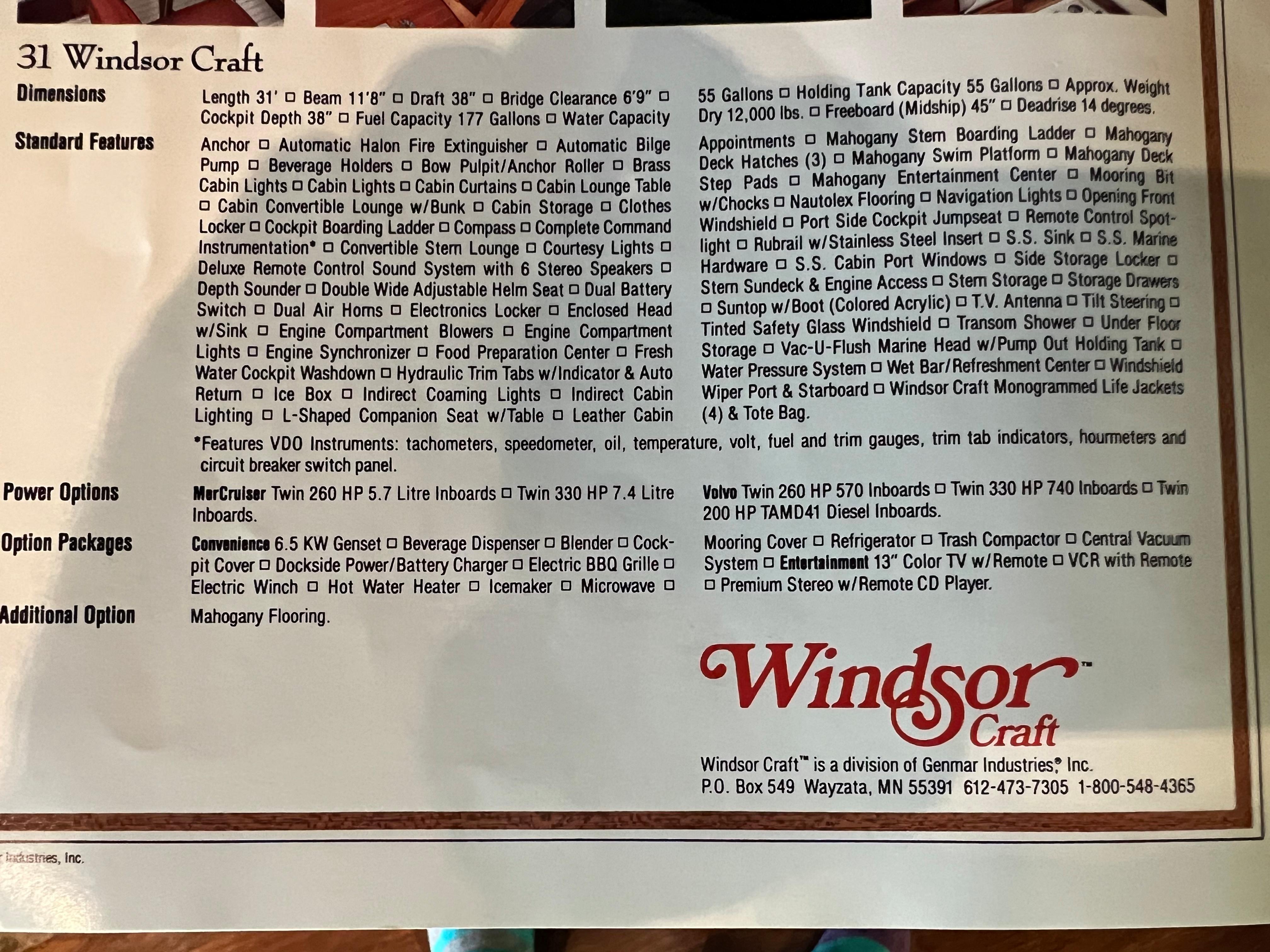 1991 Windsor Craft 31ft