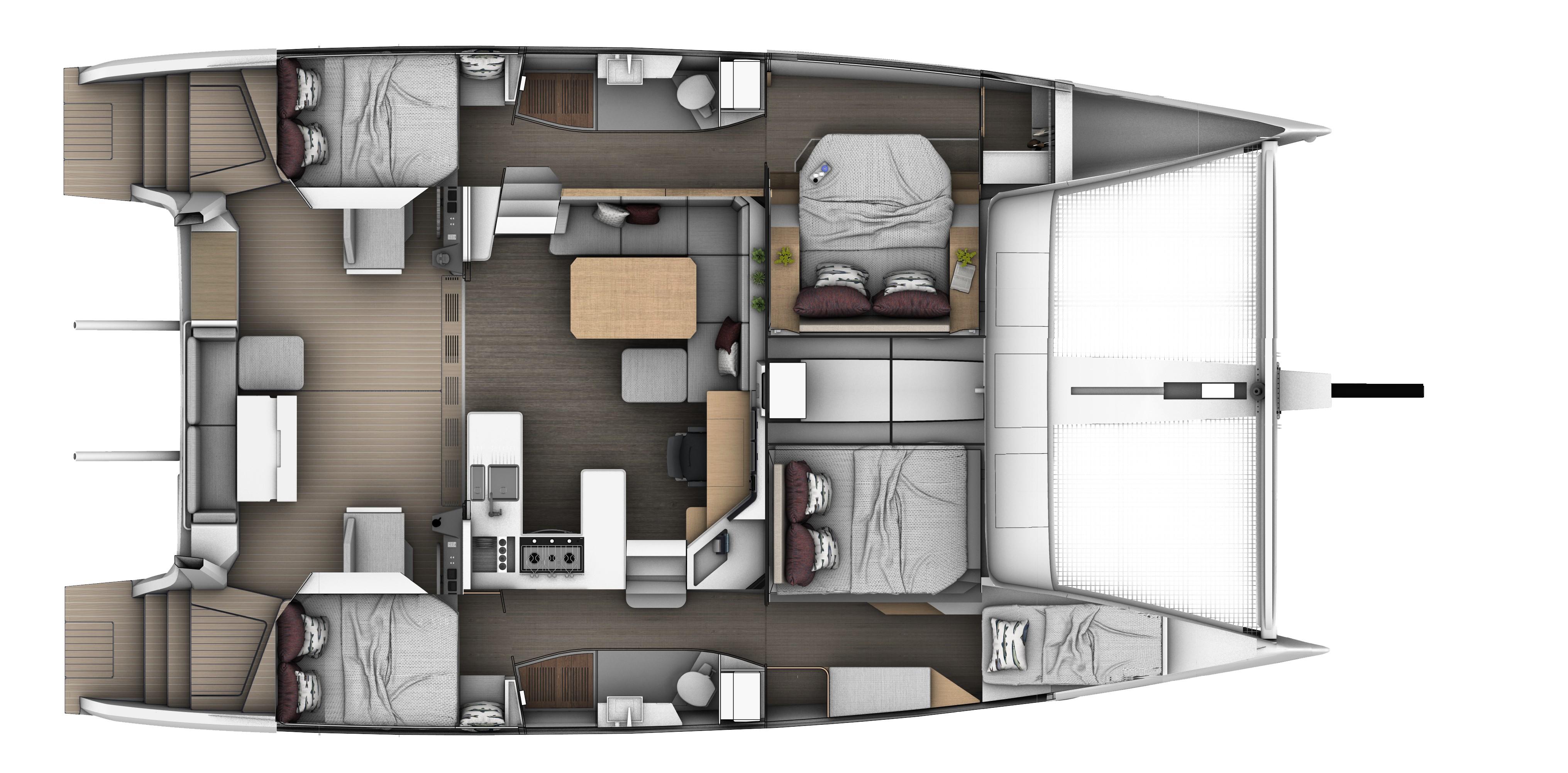 SEAWIND 1370 4 cabin 2 head layout