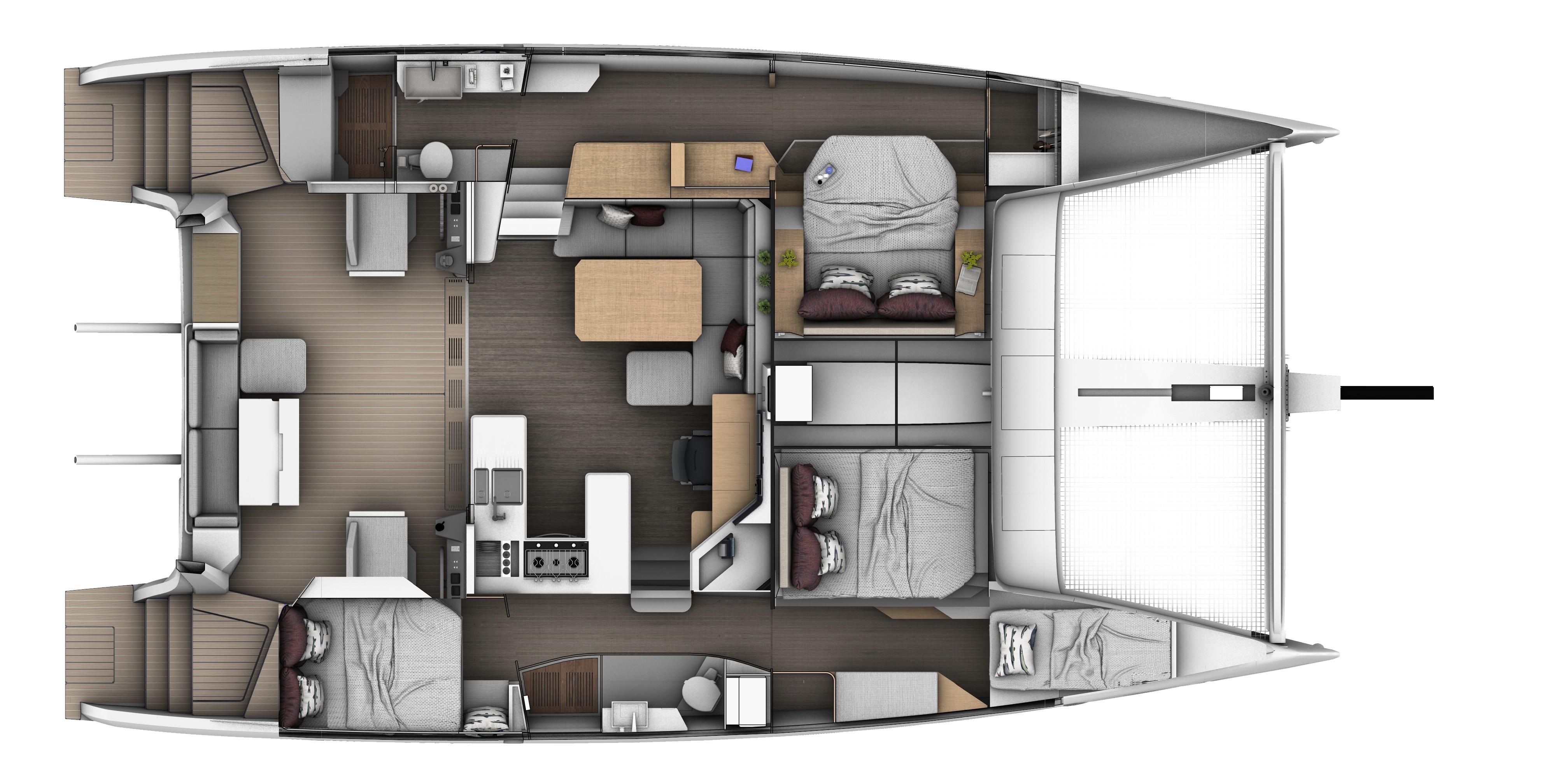 SEAWIND 1370 owners layout 2 heads layout