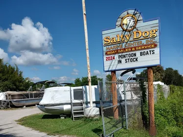 Salty Dog Marine Center Sign