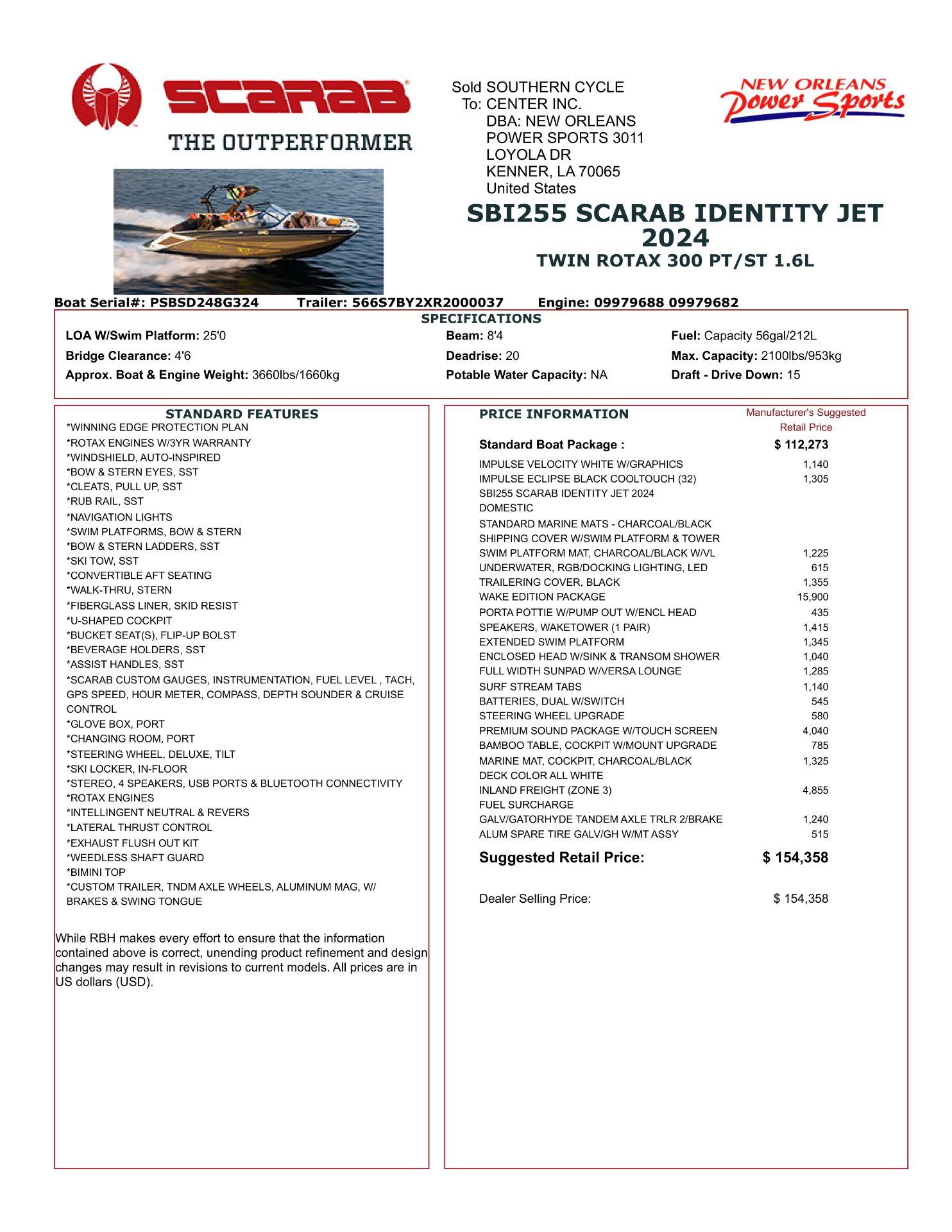 2024 Scarab SBI255 IDENTITY