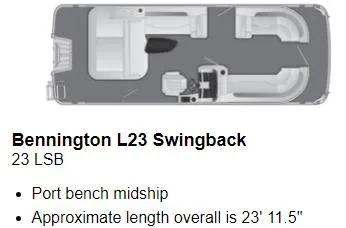 2022 Bennington L 23 Swingback