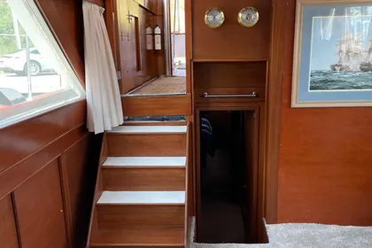 Stairs to pilothouse