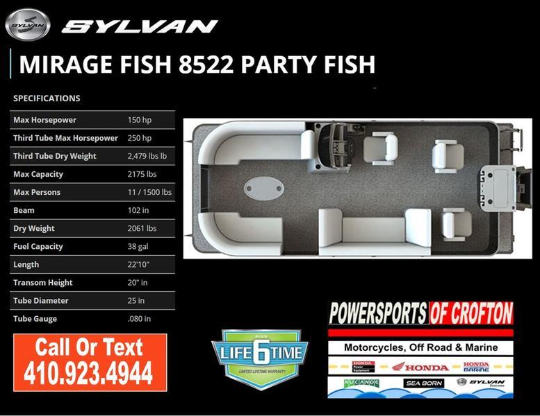 2024 Sylvan Mirage 8522 Party Fish