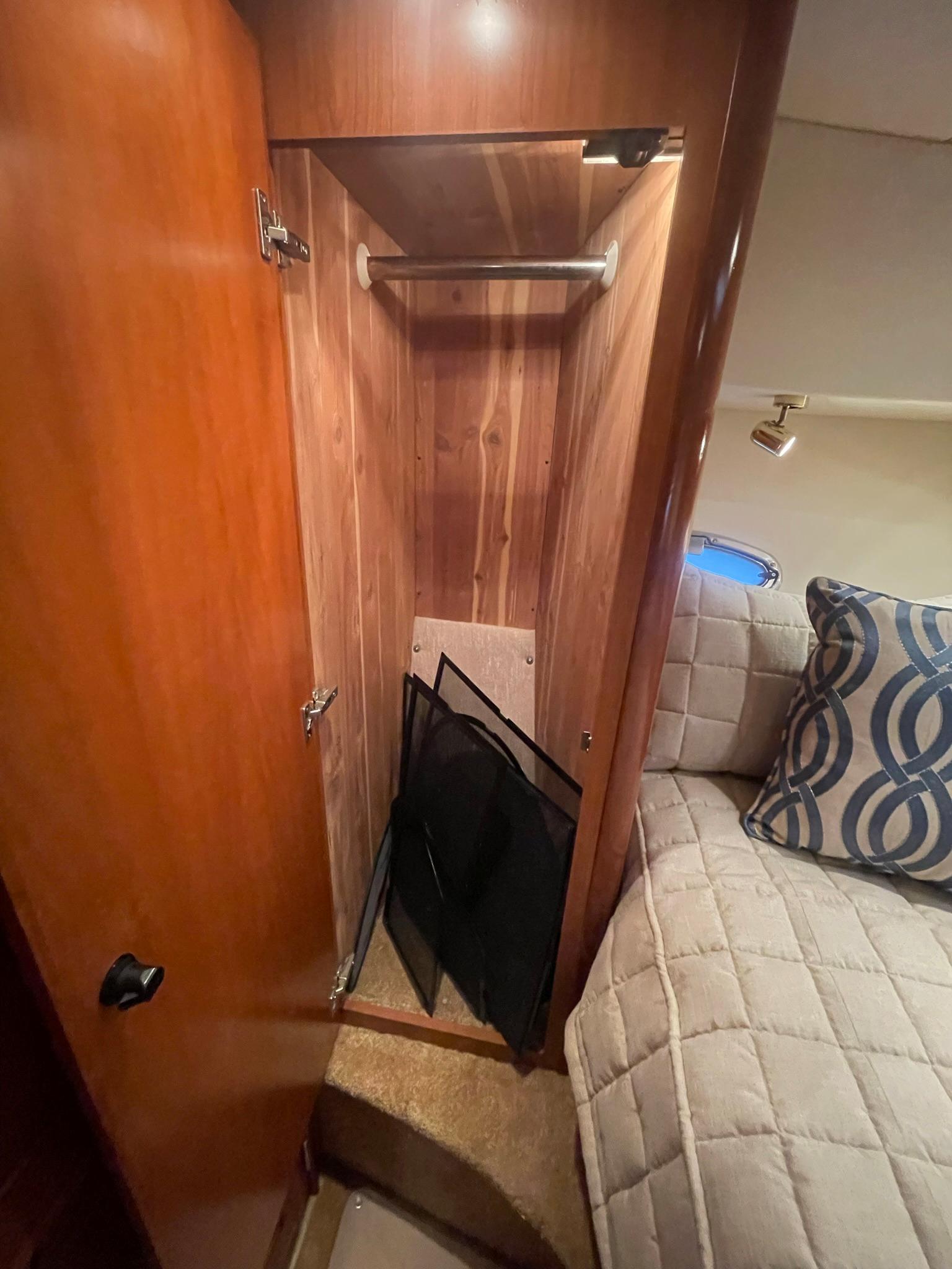 VIP/GUEST STATEROOM CEDAR LINED HANGING CLOSET TO PORT