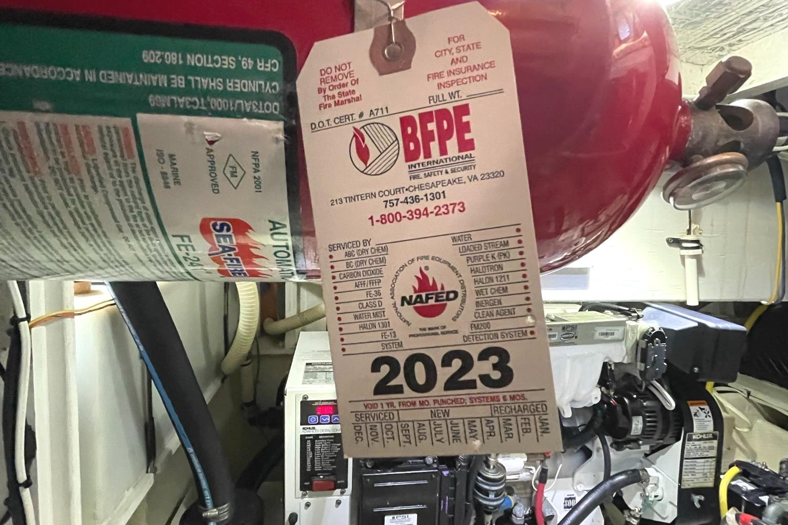 CURRENT ENGINE ROOM FIRE SUPPRESSION SYSTEM TAG!! 