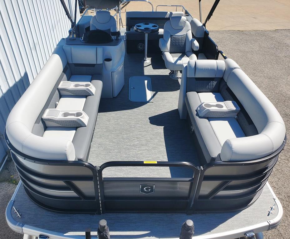 Bow seating with storage below