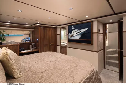 2022 80 Viking Yacht Skybridge master stateroom