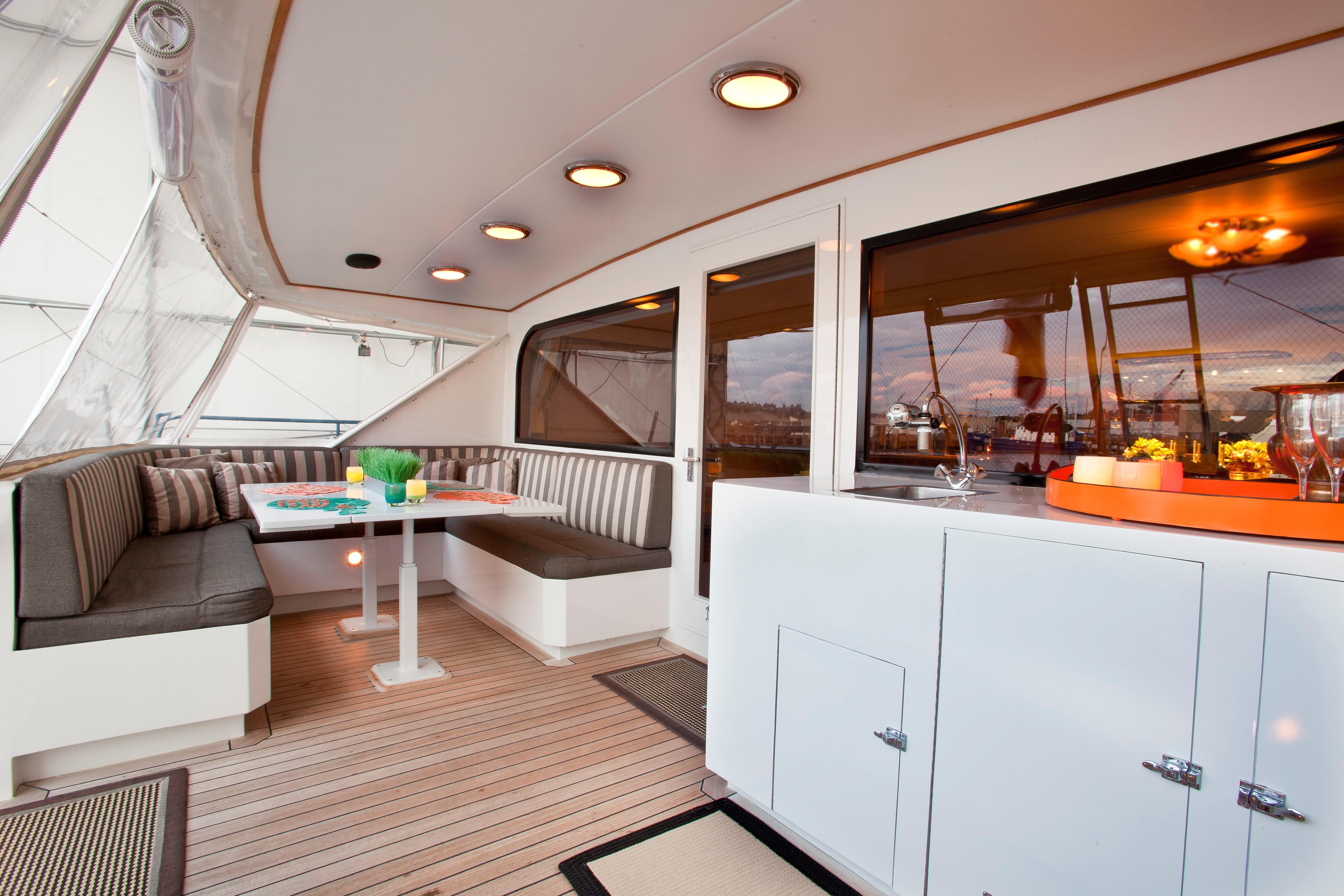 Aft Deck Seating Area with dining table