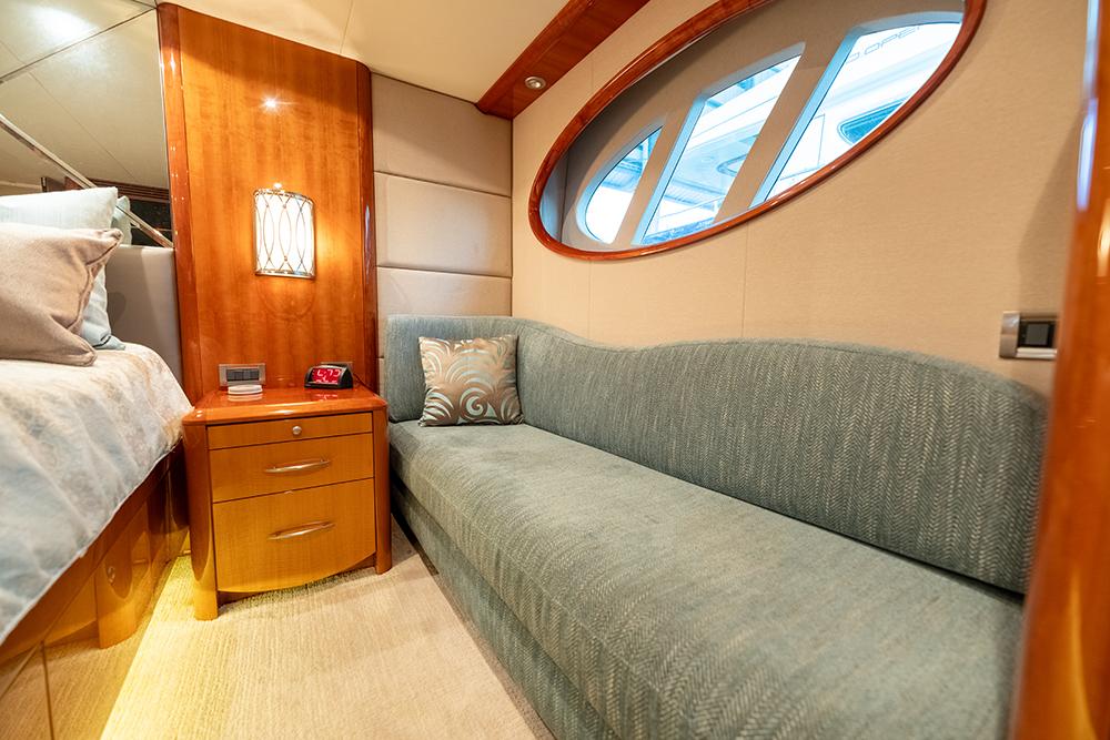 Sofa in the master stateroom