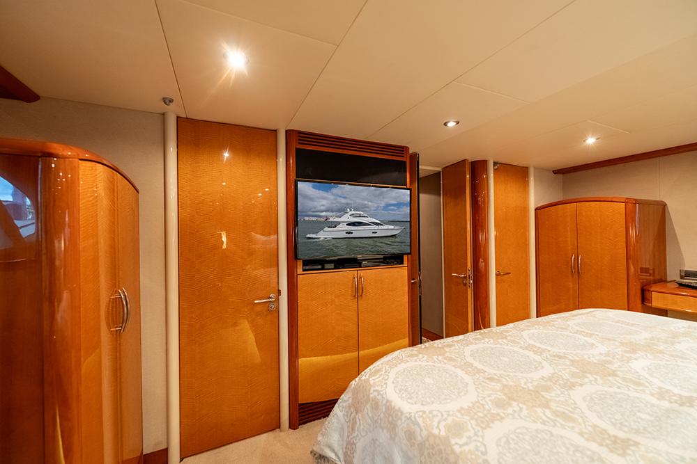 Entertainment center in the master stateroom