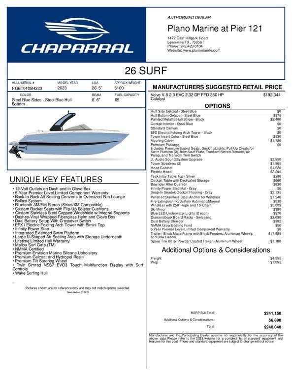 2023 Chaparral 26 SURF