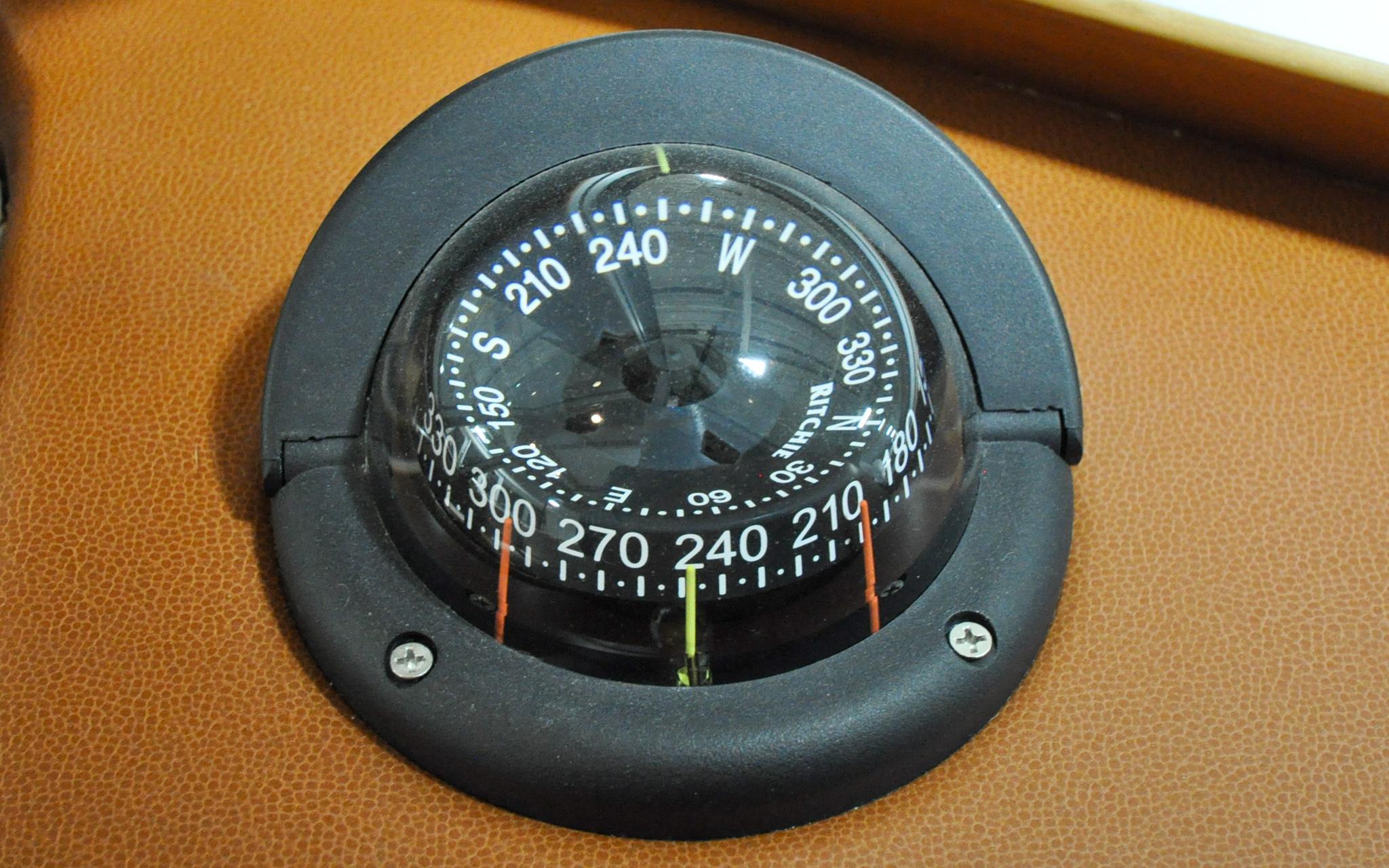 Sabre 38 Salon Express - Knot Done Yet - Pilot Salon - Helm Station - Ships Compass