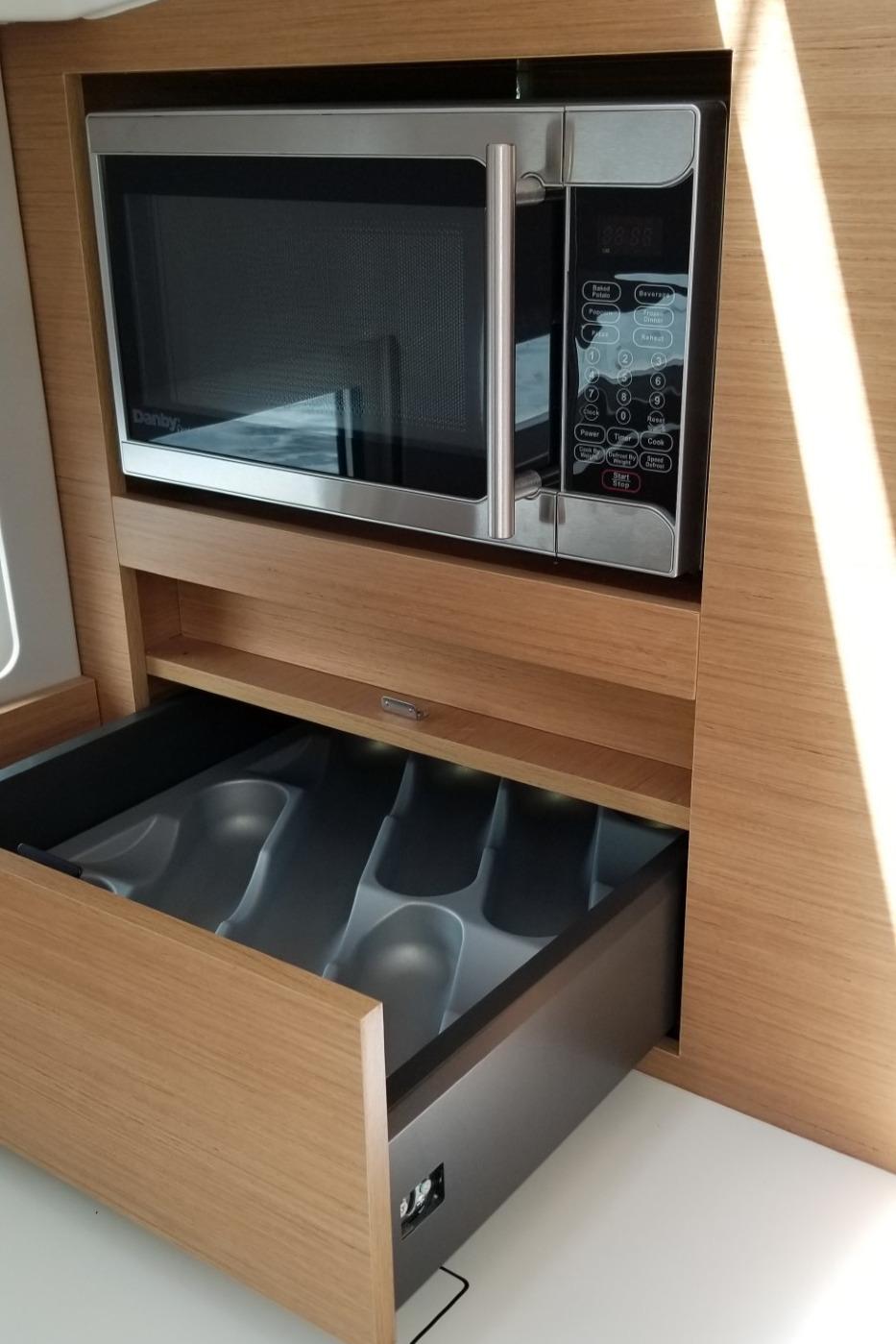 Microwave with Galley Tools Drawer