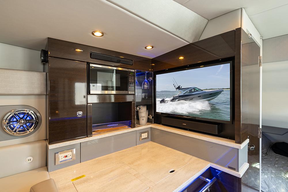 Entertainment center in the galley