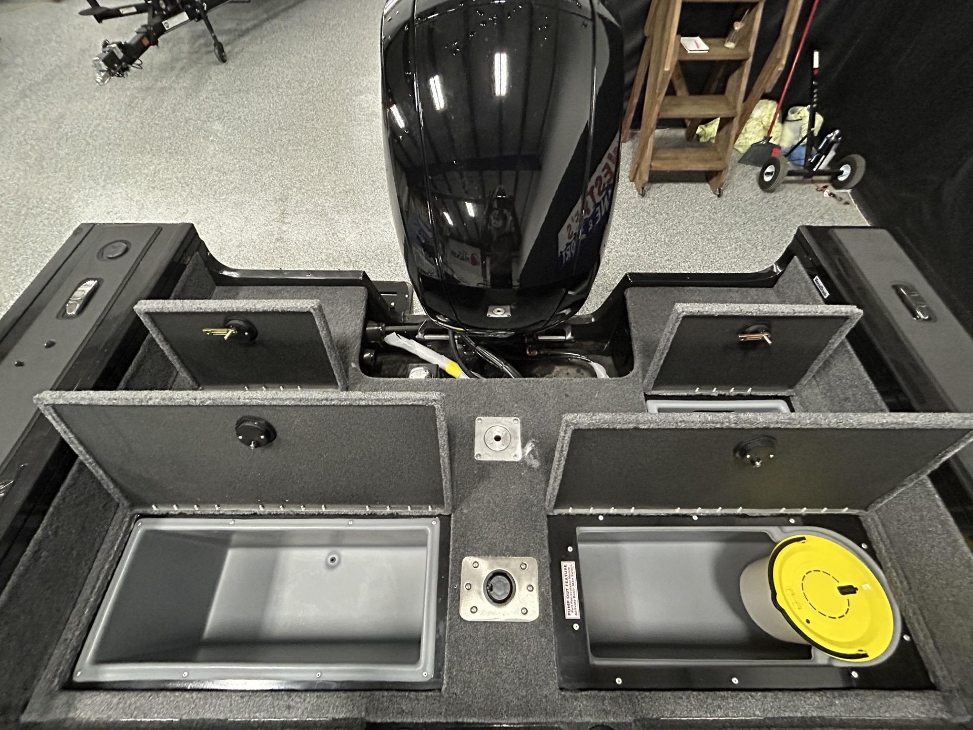 Helm & passenger seats w/molded storage boxes below & 2 fold-down