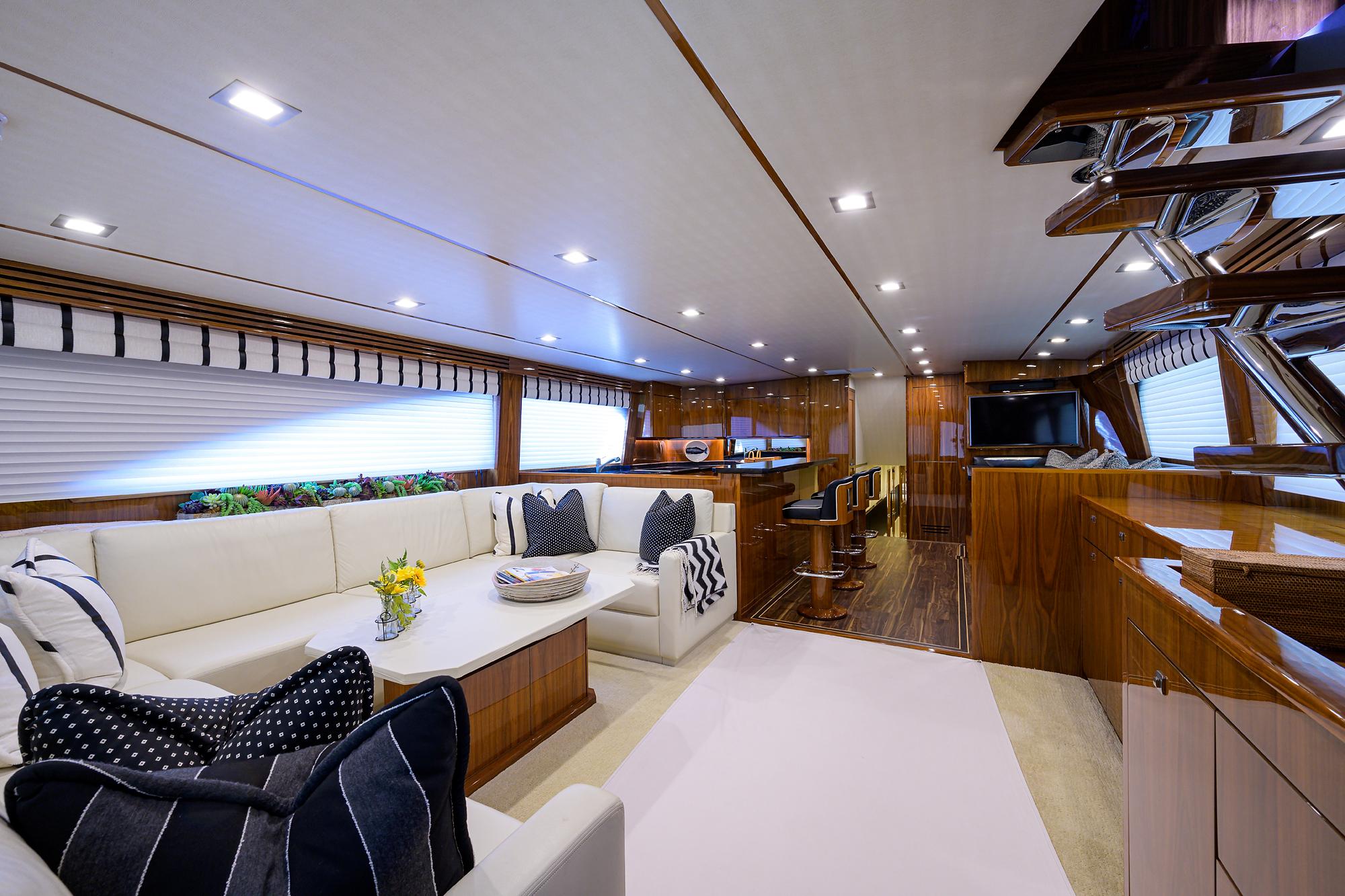 2017 Viking 80 MIRAGE - Salon & Galley View From Entrance