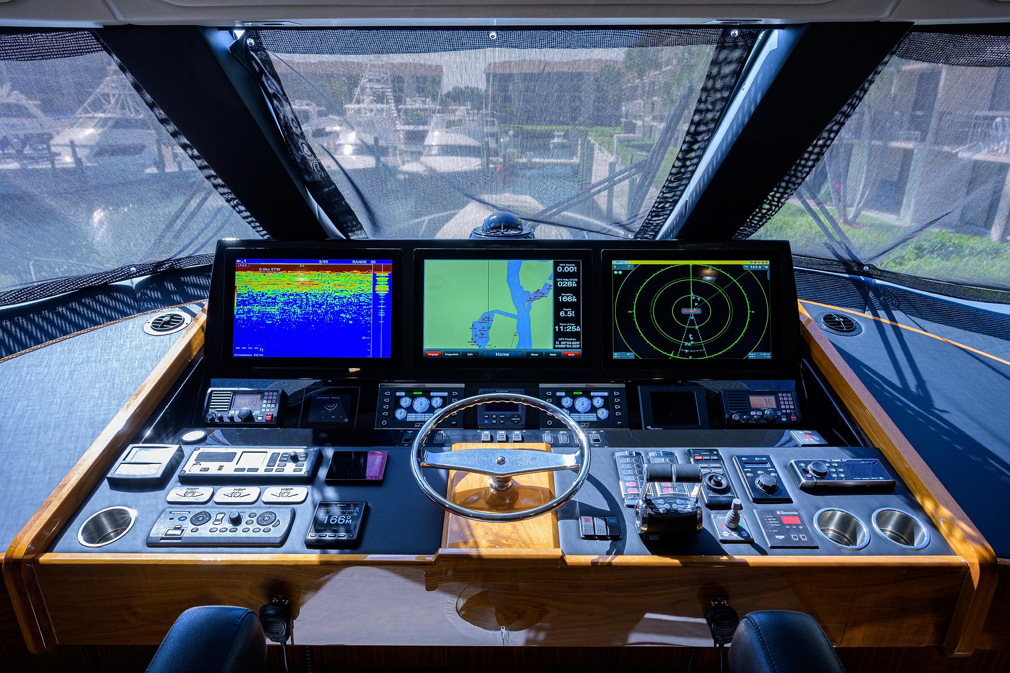 2017 Viking 80 MIRAGE - Enclosed Flybridge Helm Electronics