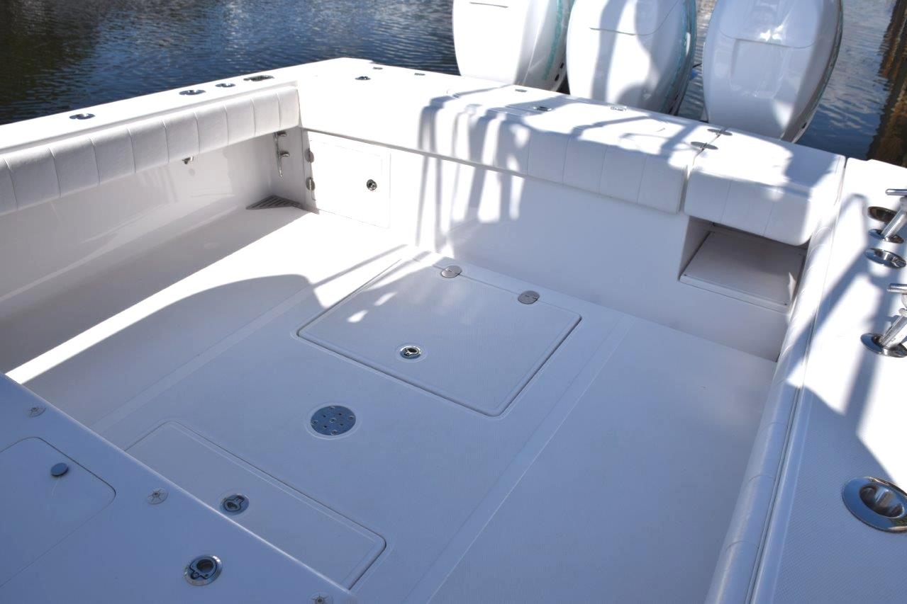 Nice size cockpit with transom door