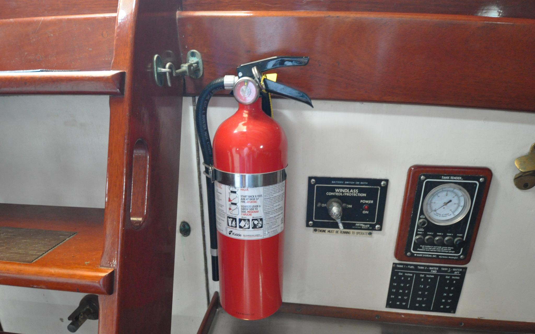 Custom Eldredge-McInnis 47 Cutter - Prowess - Galley - Fire Extinguisher