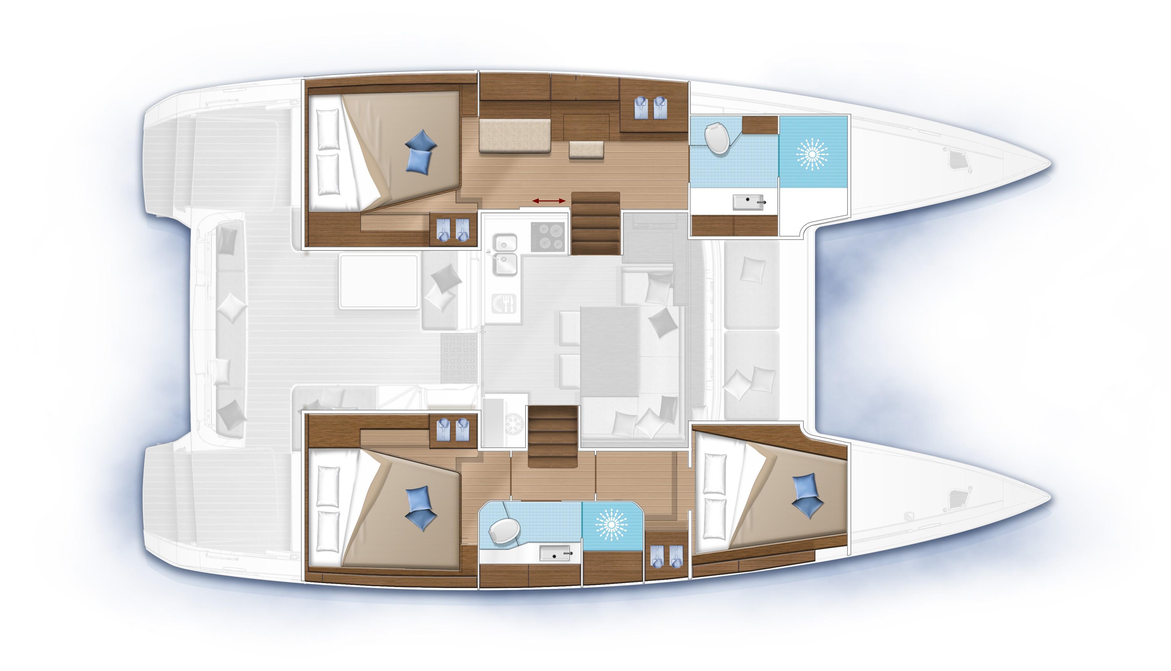 Manufacturer Provided Image: Manufacturer Provided Image: Lagoon 40 3 Cabin Layout Plan