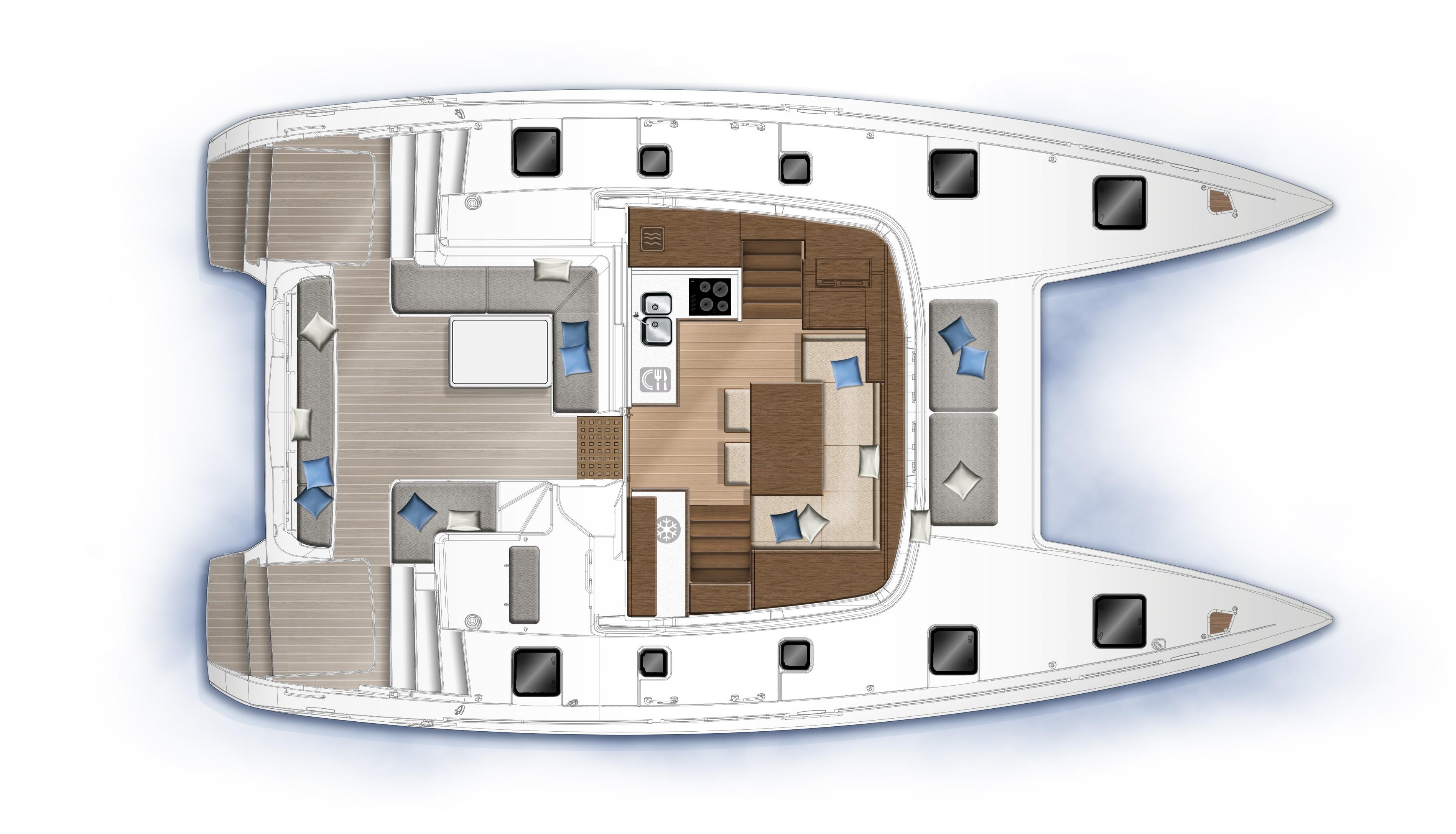 Manufacturer Provided Image: Manufacturer Provided Image: Lagoon 40 Upper Deck Layout Plan