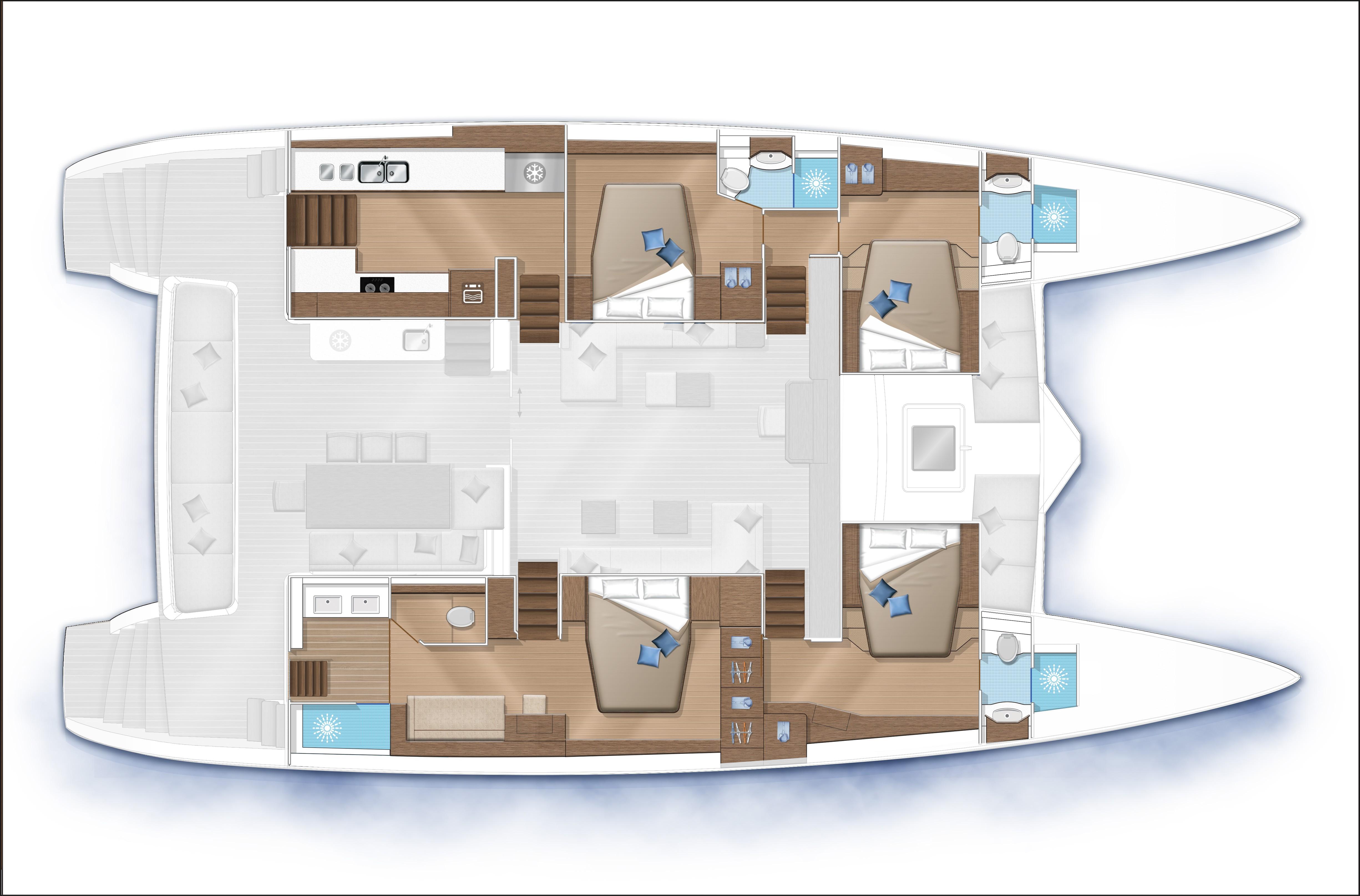 Manufacturer Provided Image: Lagoon 620 4 Cabin Layout Plan