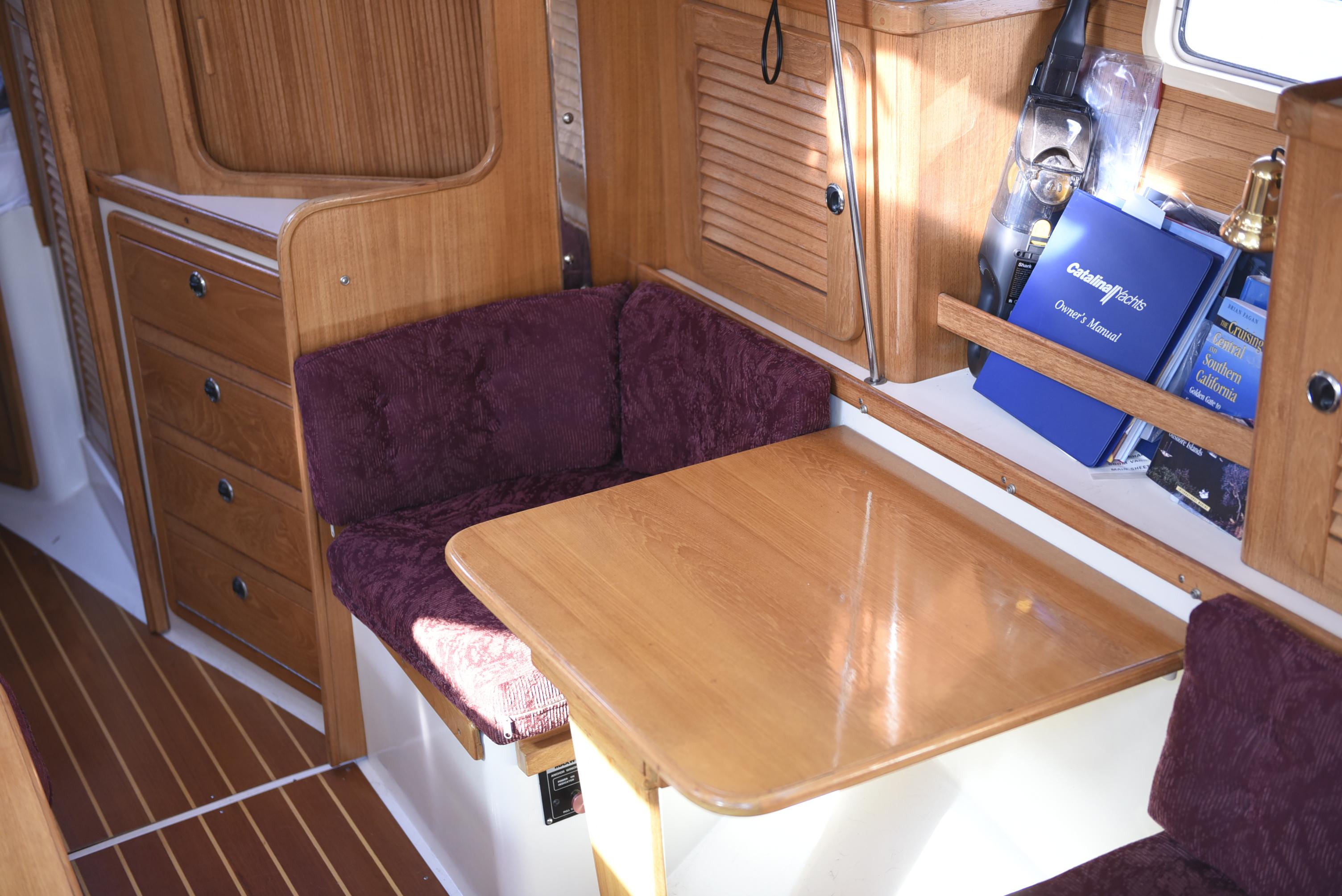 Individual seats and table on Starboard convert to single berth